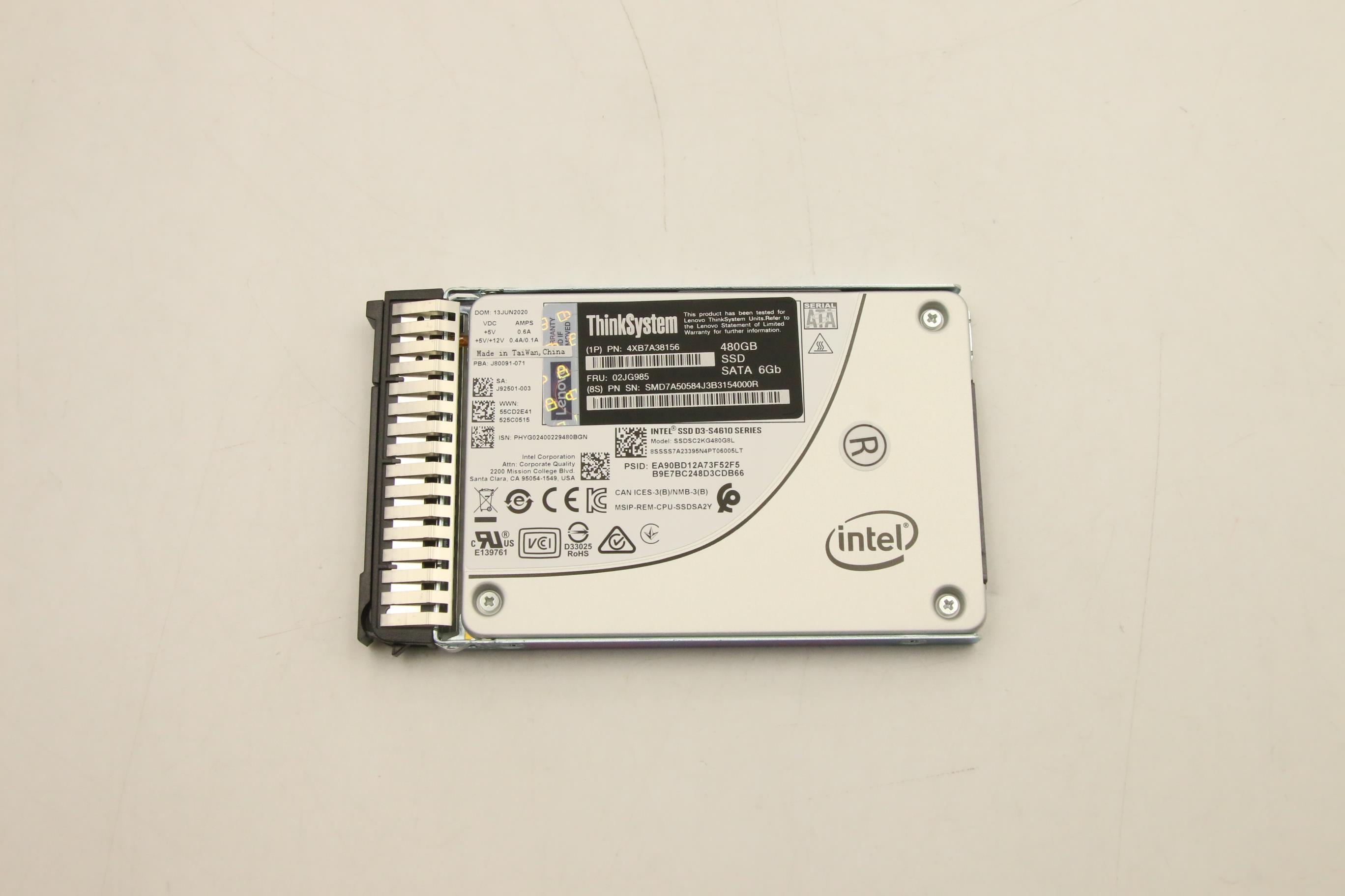 SSD накопитель Lenovo ThinkSystem 7mm S4610 480GB Mixed Use SATA 6Gb HS SSD (02JG985)