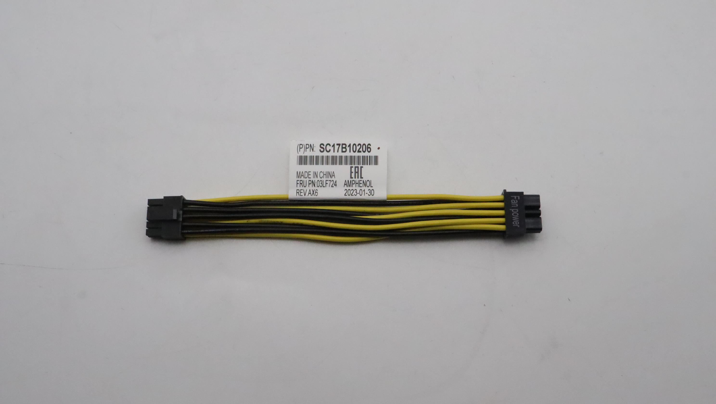 Кабель Lenovo Cable, Internal, ThinkSystem SR635/SR655 V3 FANBOARD Power Cable,120mm,MB Micro power 2x6 to Fan Micro hi 2X6 (03LF724)