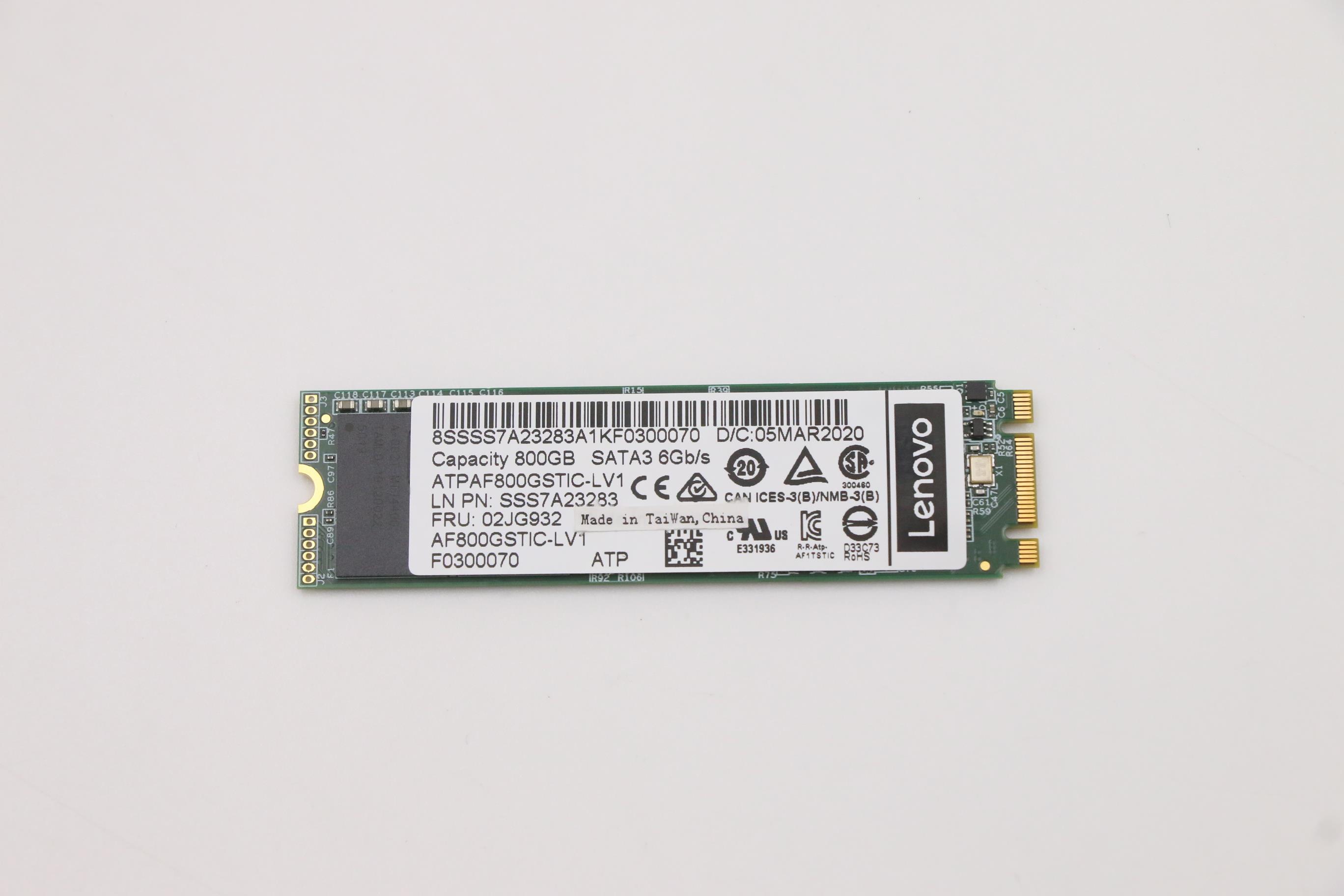 SSD накопитель Lenovo ATP A600i 800GB SATA Non-SED M.2 SSD (02JG932)
