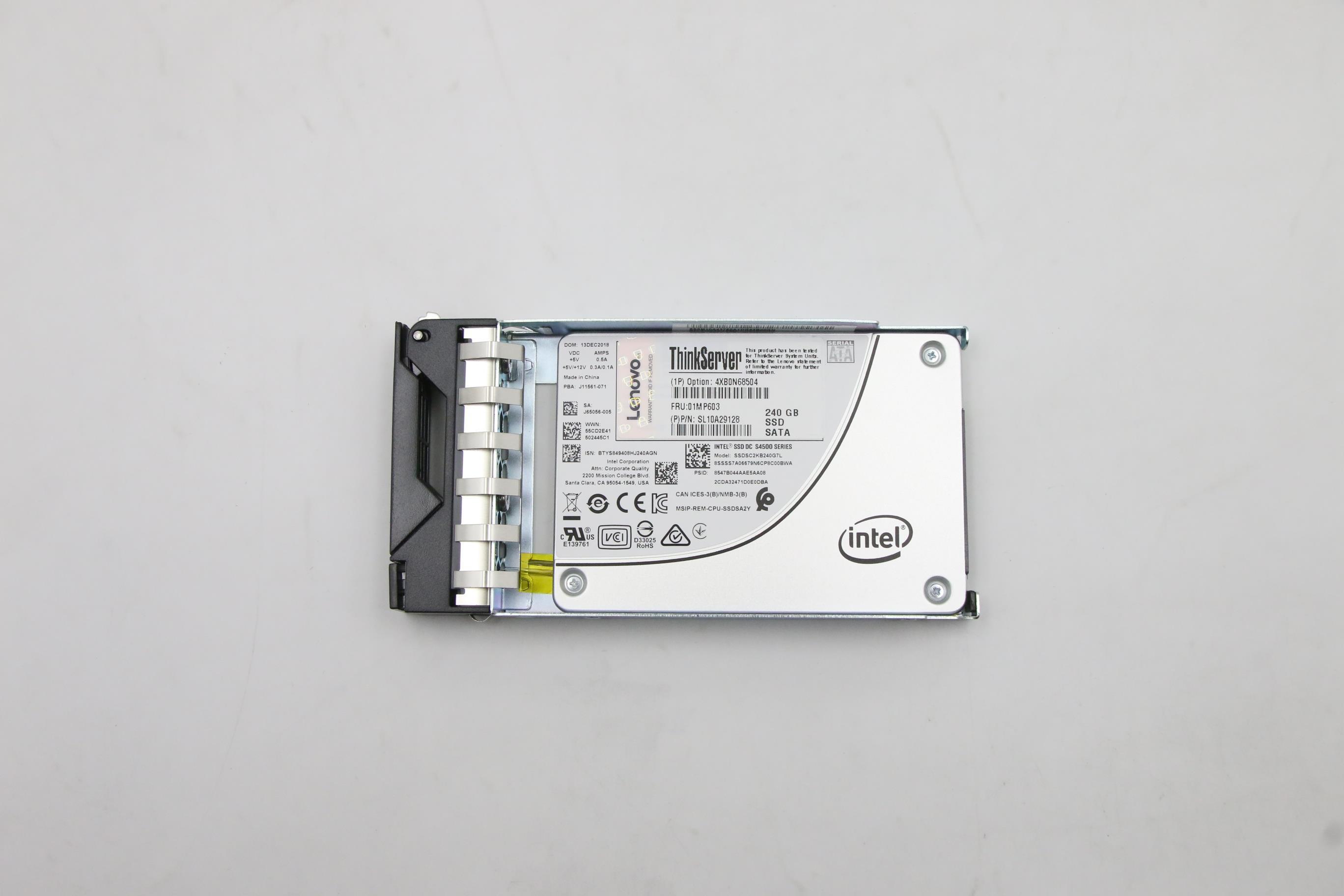 SSD накопитель Lenovo HS 240G SATA6G 2.5 S4500 SSD ASM (01MP603)
