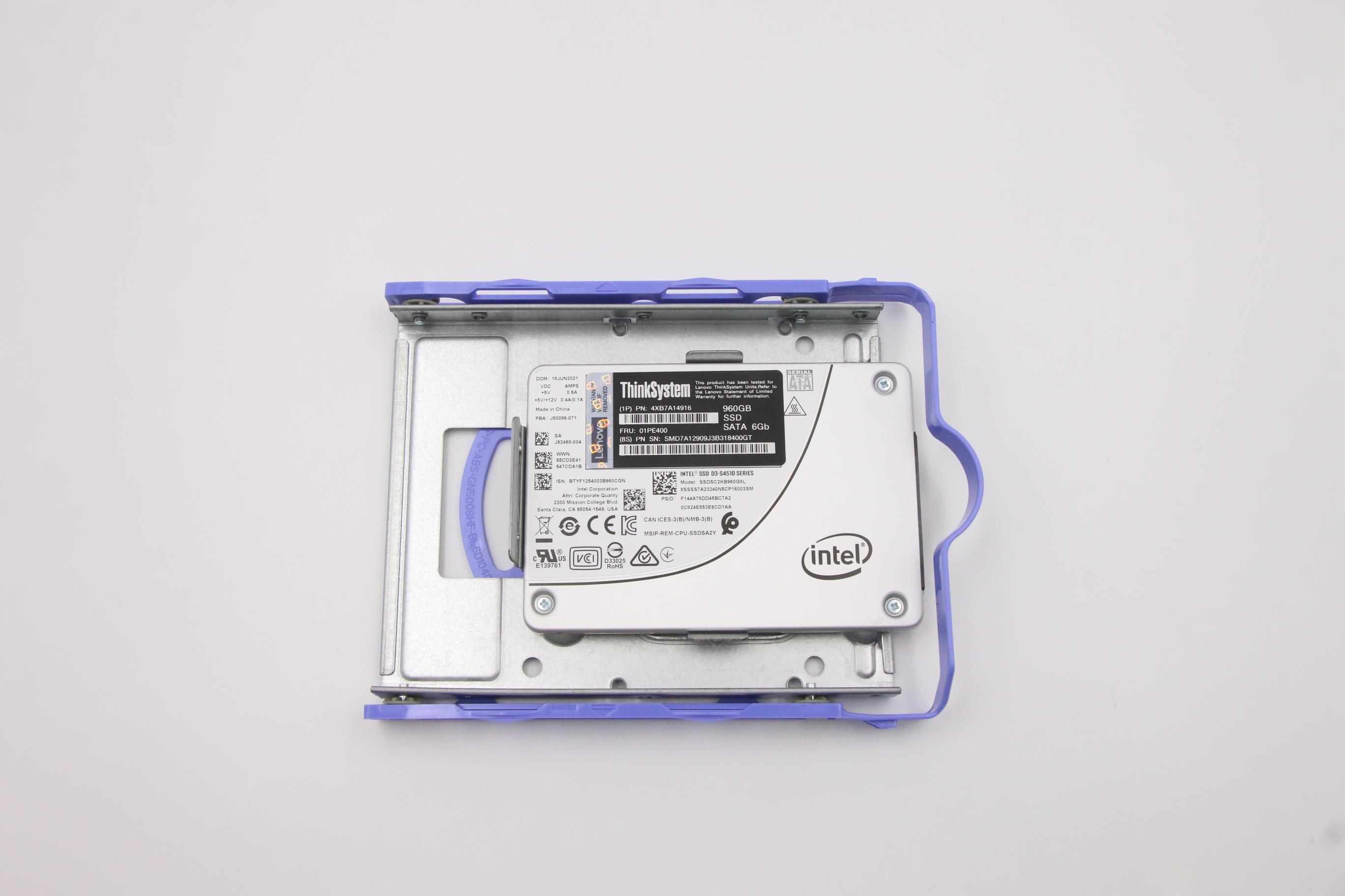 SSD накопитель Lenovo ThinkSystem ST50 3.5" S4510 960GB Read Intensive SATA 6Gb NHS SSD (01PE400)