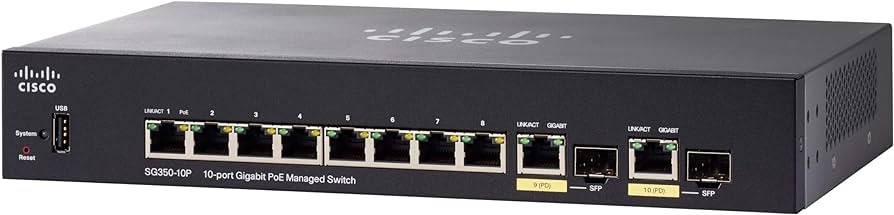 Коммутатор Cisco SG350-10MP-K9