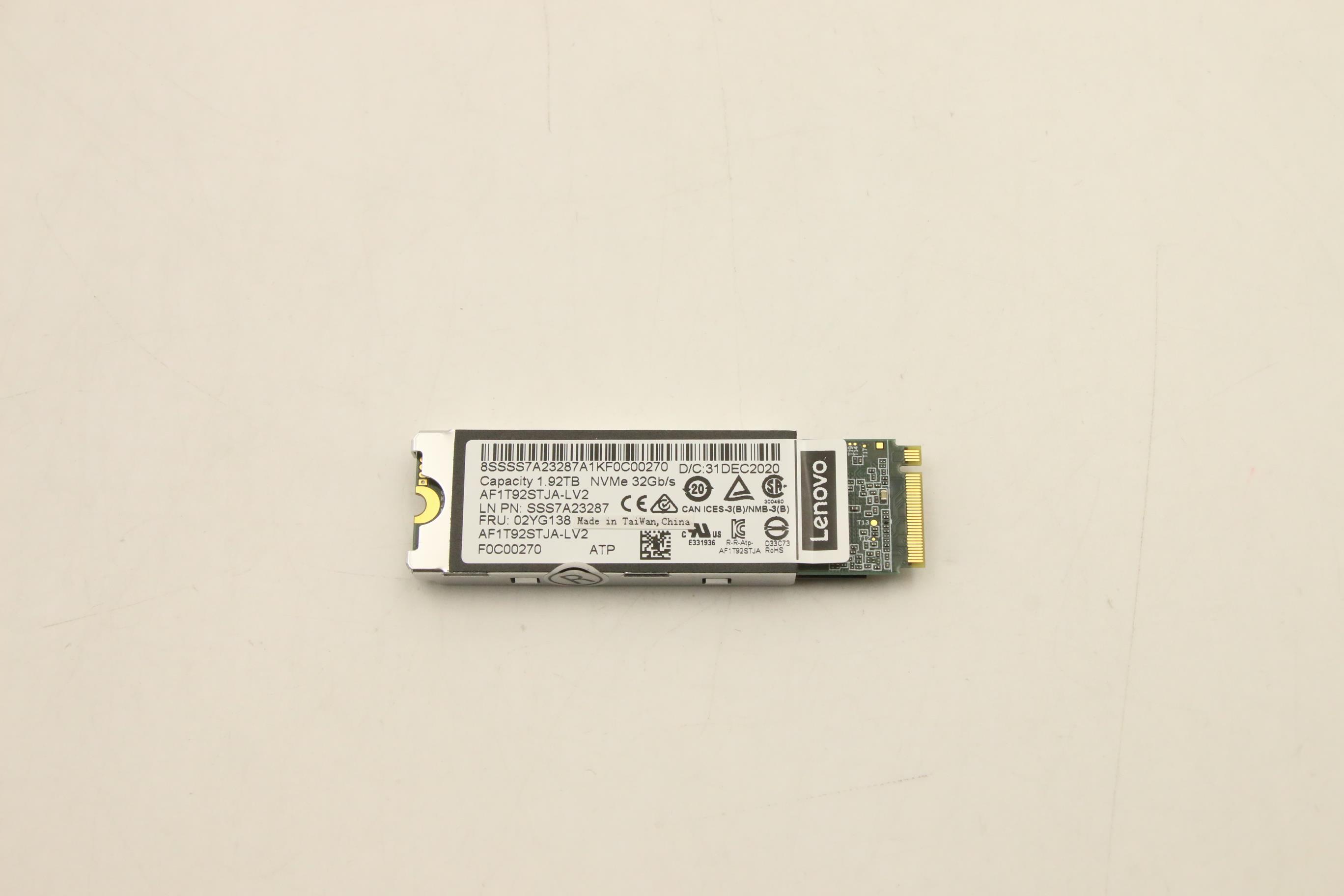 SSD накопитель Lenovo ThinkSystem M.2 N600Si 1.92TB NVMe PCIe 3.0 x4 Non-Hot Swap SSD (Industrial) (02YG138)