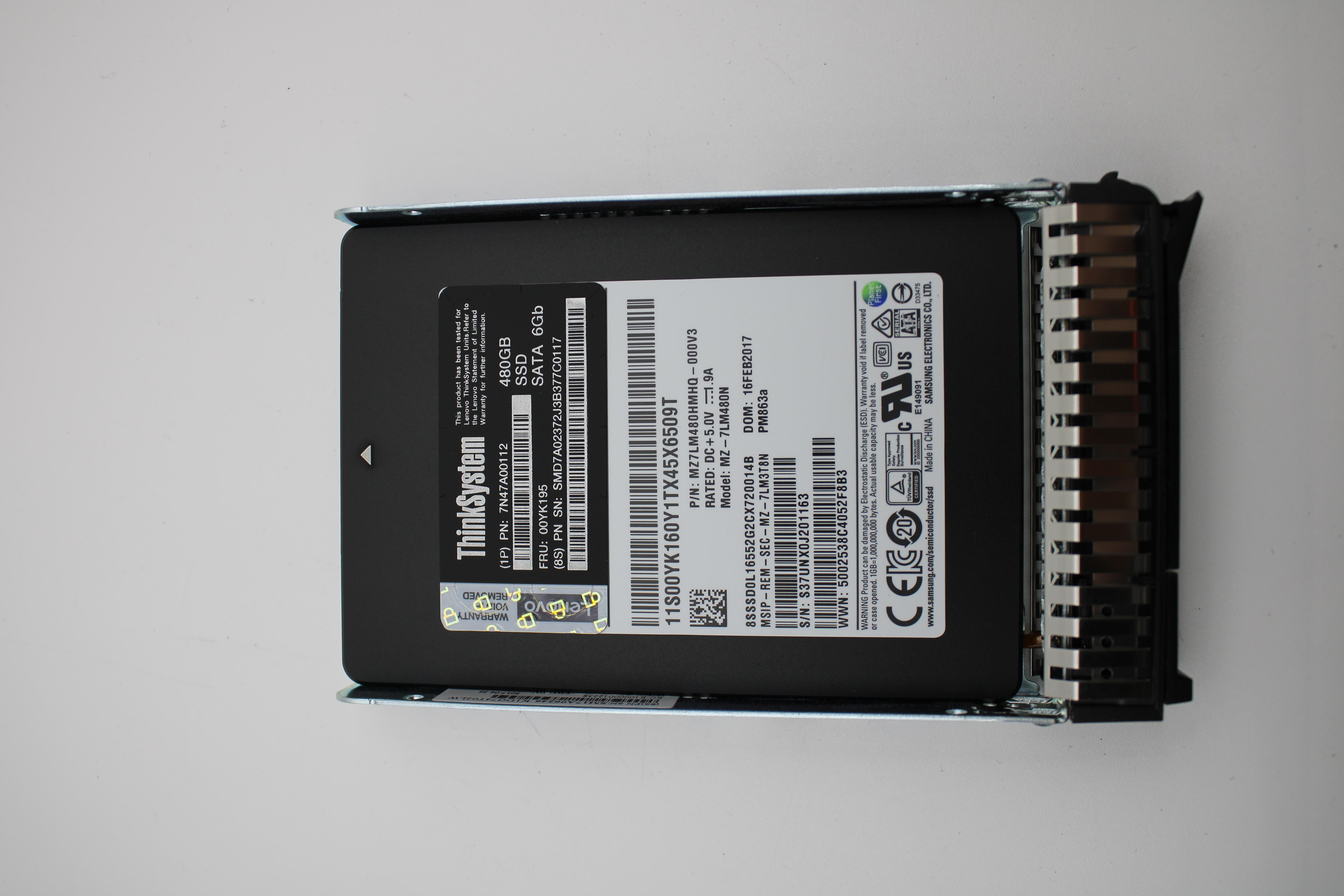 SSD накопитель Lenovo 480GB SATA Enterprise Entry 2.5" G4HS SSD (00YK195)