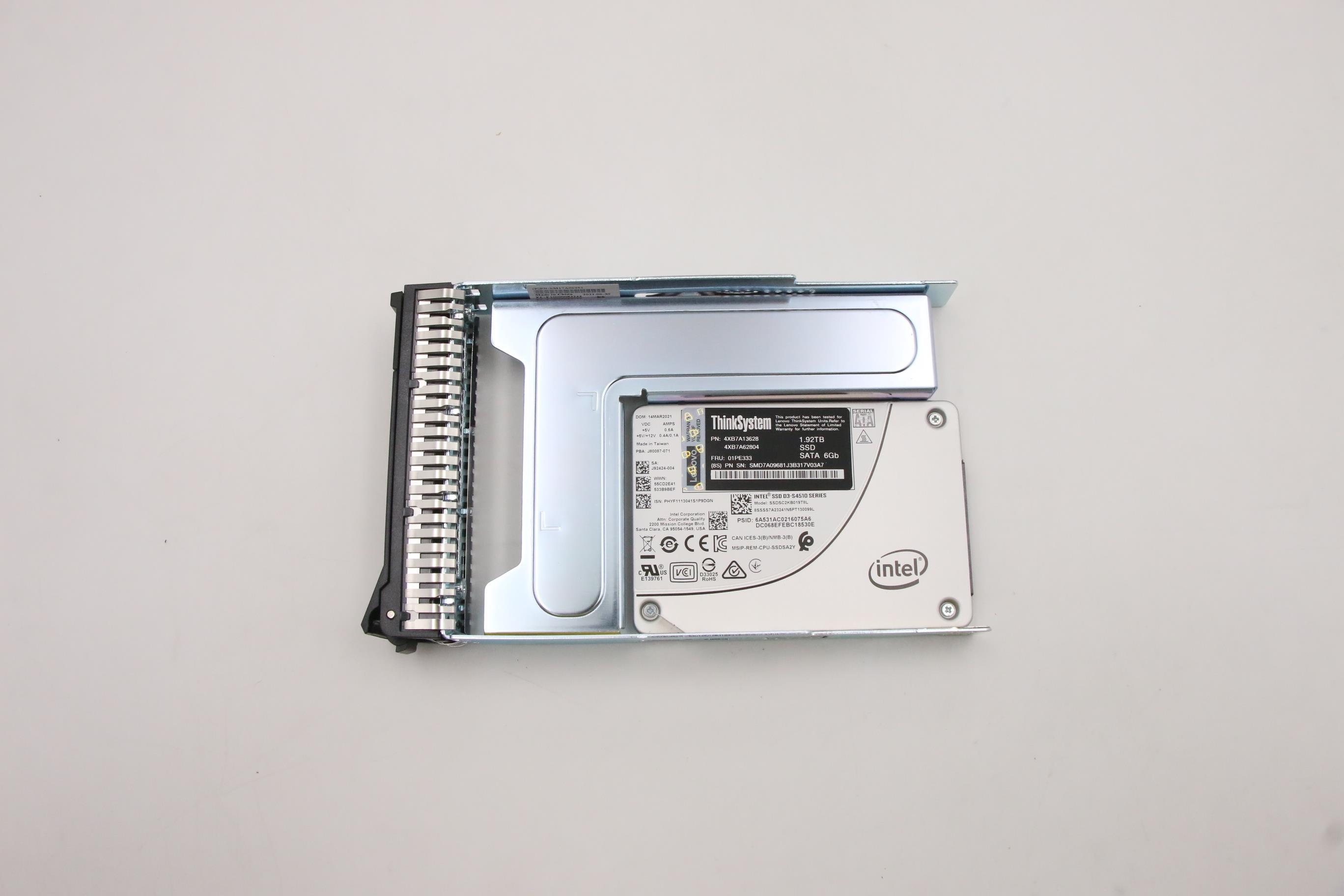 SSD накопитель Lenovo ThinkSystem 3.5" S4510 1.92TB Read Intensive SATA 6Gb HS SSD (01PE333)