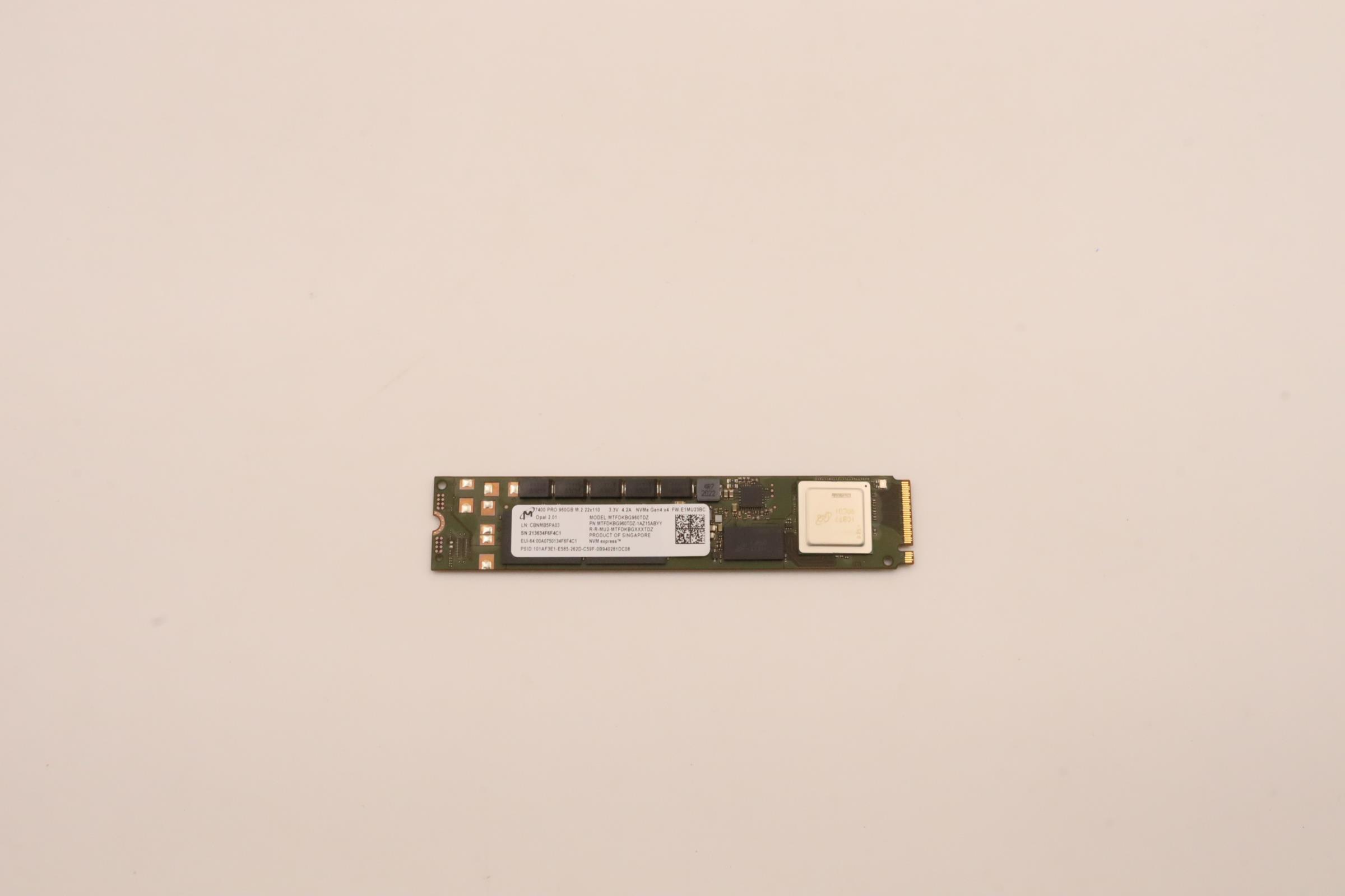 SSD накопитель Lenovo ThinkSystem M.2 7400 PRO 960GB Read Intensive Entry NVMe PCIe 4.0 x4 NHS SSD (03GX710)