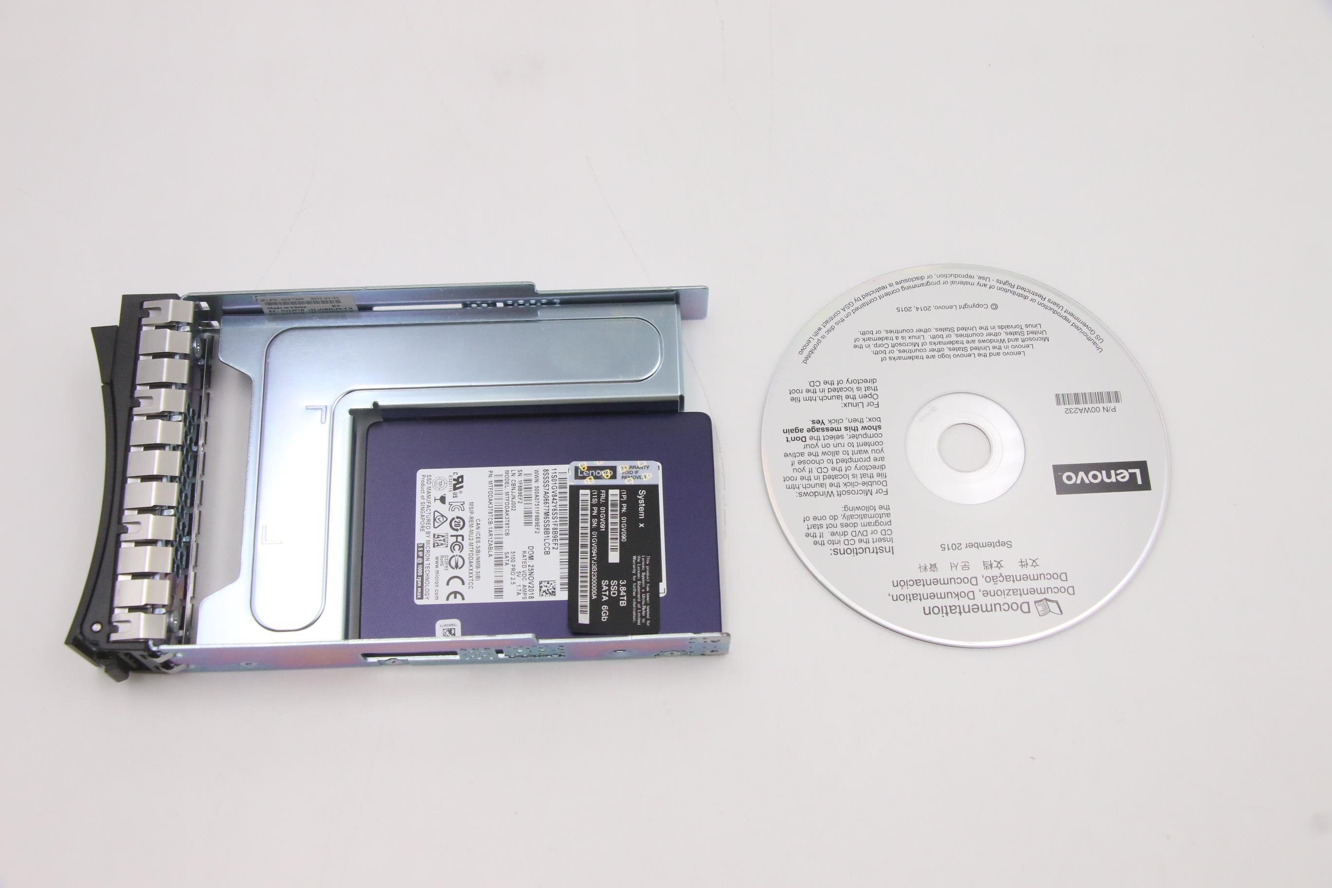 SSD накопитель Lenovo 3.84TB SATA 3.5" HS SSD FRU (01GV091)