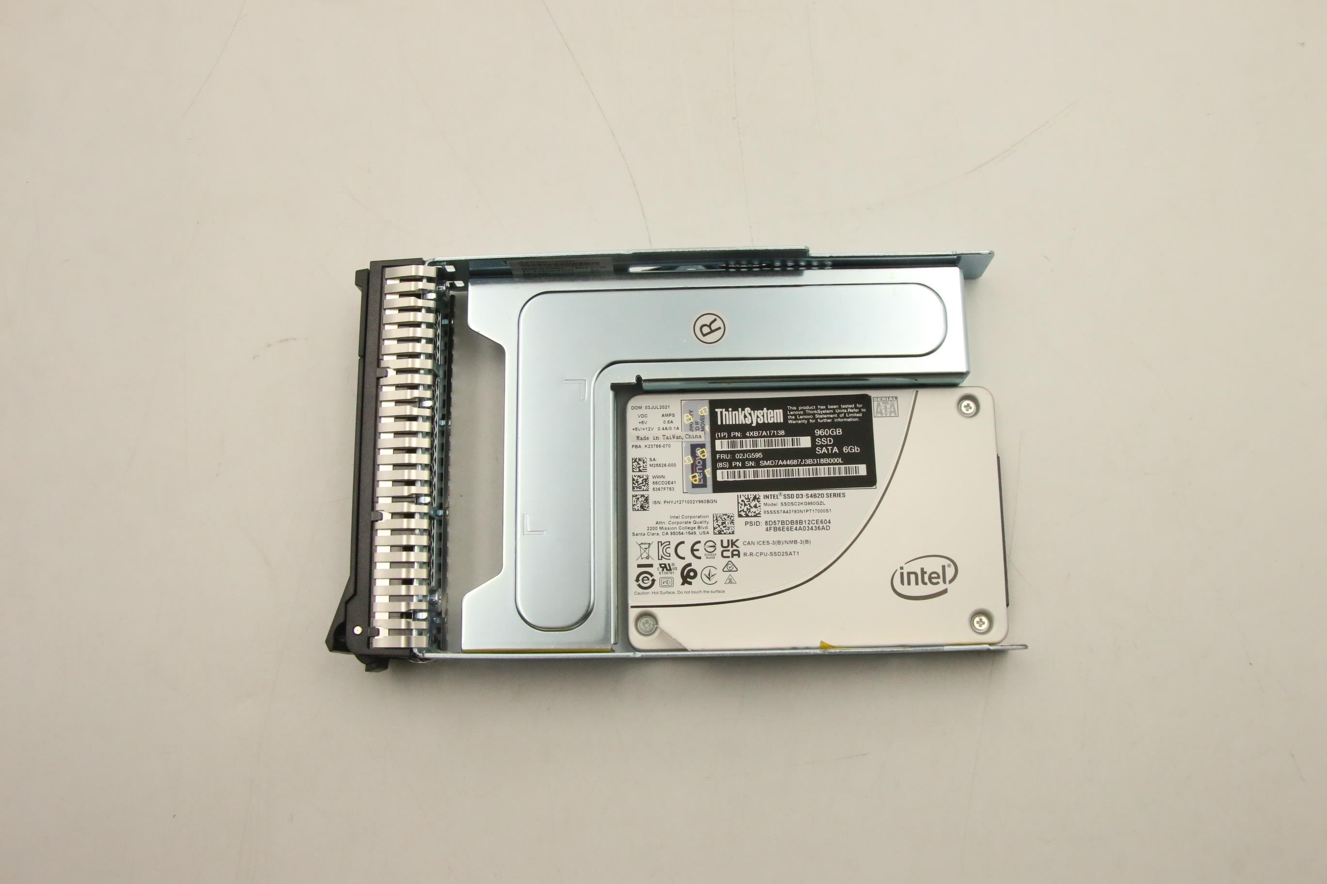 SSD накопитель Lenovo ThinkSystem 3.5" S4620 960GB Mixed Use SATA 6Gb HS SSD (02JG595)