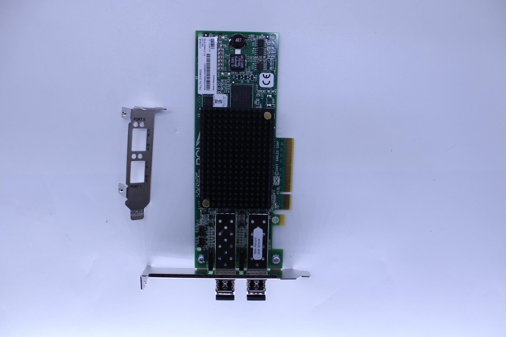 Сетевая карта Lenovo Emulex LPe12002-M8-L PCIe 8Gb 2-port SFP+ Fibre Channel Adapter (01KR602)