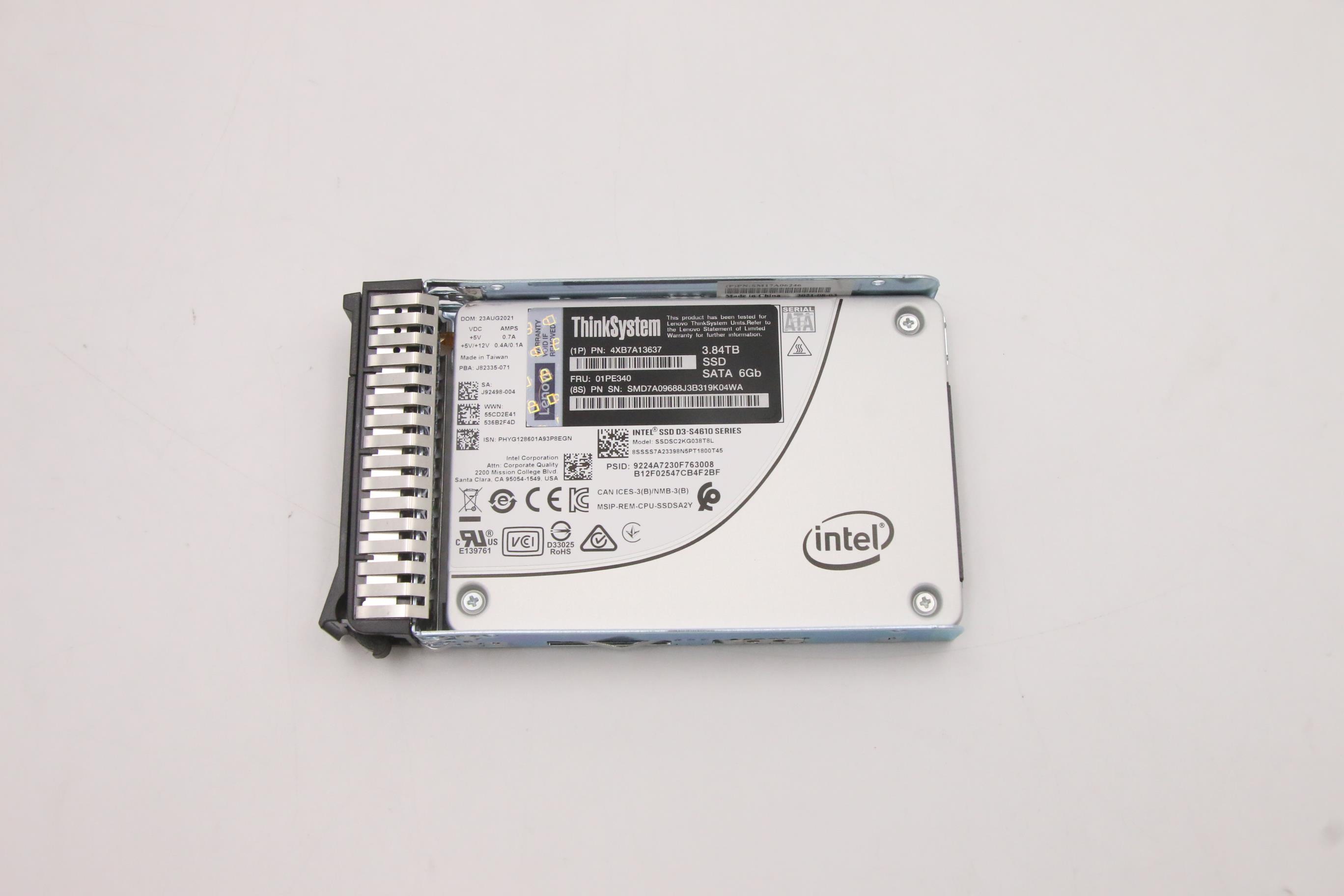 SSD накопитель Lenovo ThinkSystem 2.5" S4610 3.84TB Mixed Use SATA 6Gb HS SSD (01PE340)