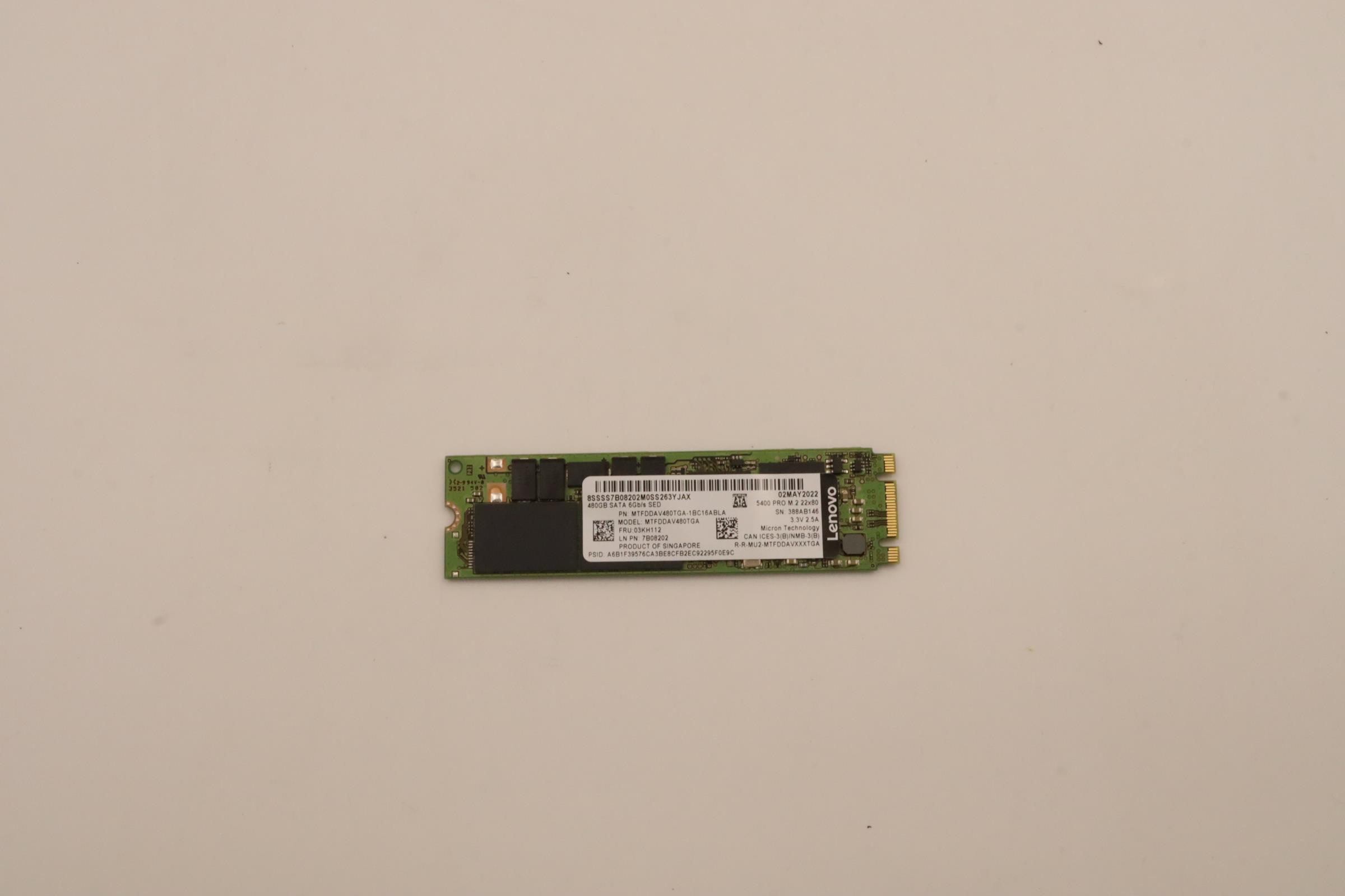 SSD накопитель Lenovo M.2 5400P 480GB RI SATA NHS SED (03KH112)
