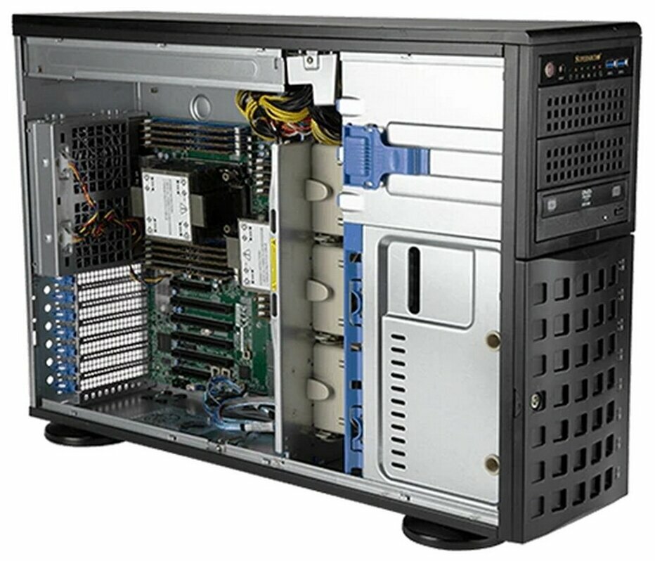 Платформа системного блока Supermicro SYS-740P-TR Tower/4U, X12DPi-N6, CSE-745BTS-R1K23BP, 2xLGA 4189, 8x3.5
