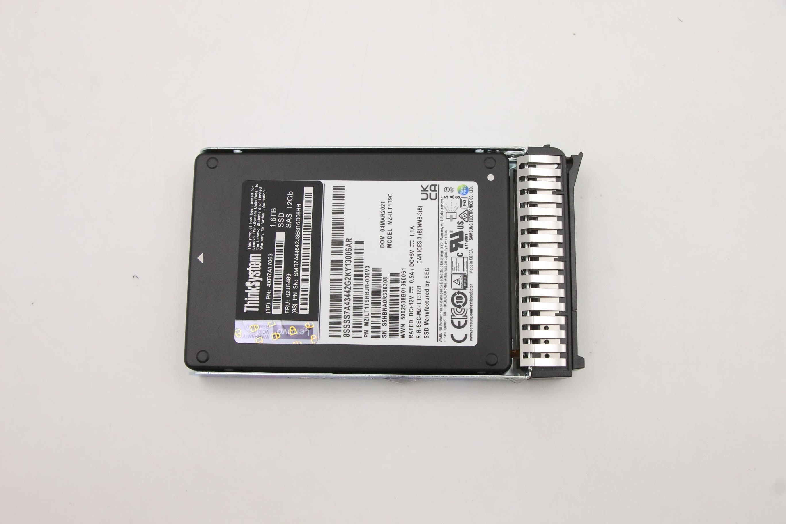 SSD накопитель Lenovo ThinkSystem 2.5" PM1645a 1.6TB Mainstream SAS 12Gb Hot Swap SSD (02JG489)