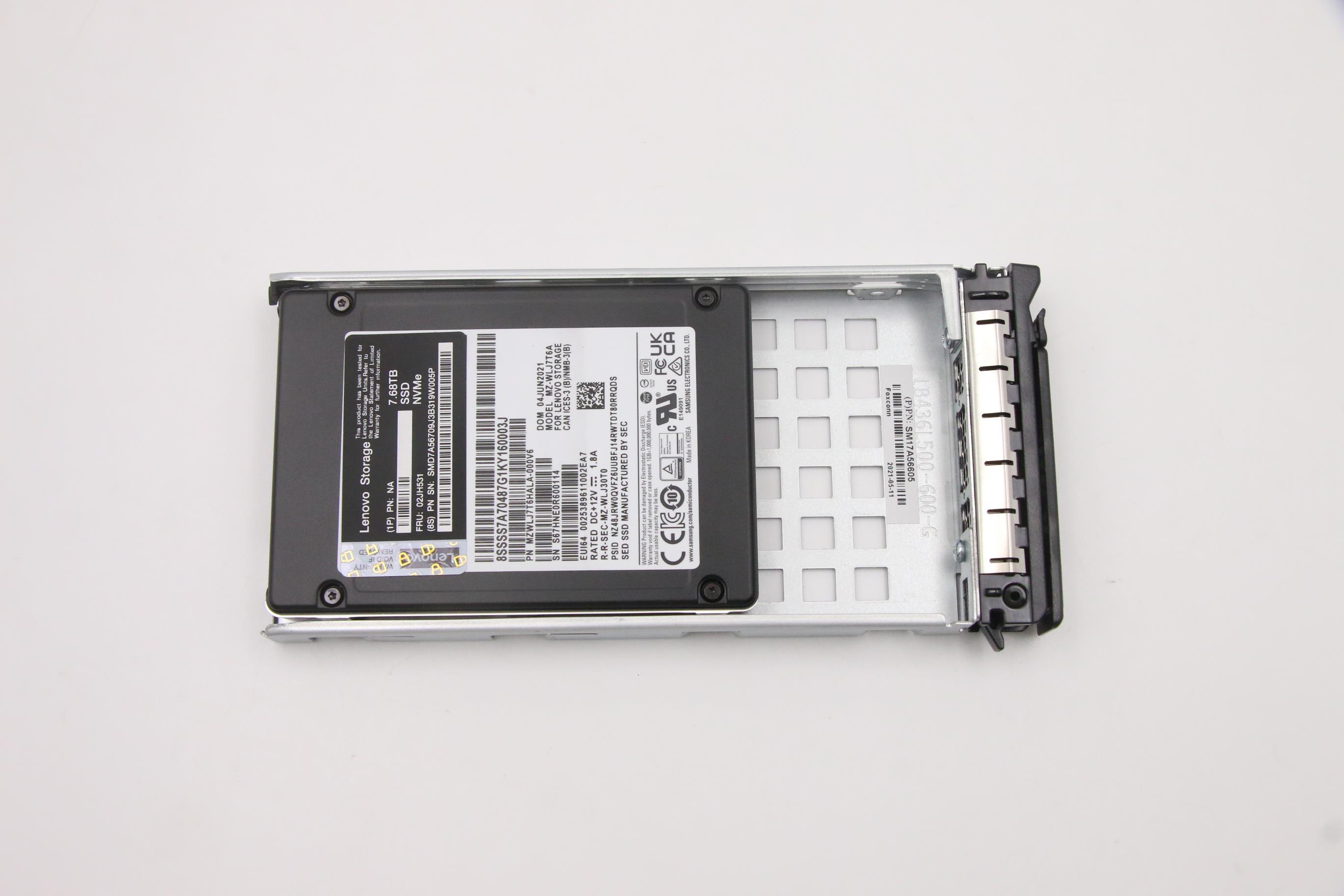 SSD накопитель Lenovo 7.6TB NVMe SED HS SSD ASM (02JH531)