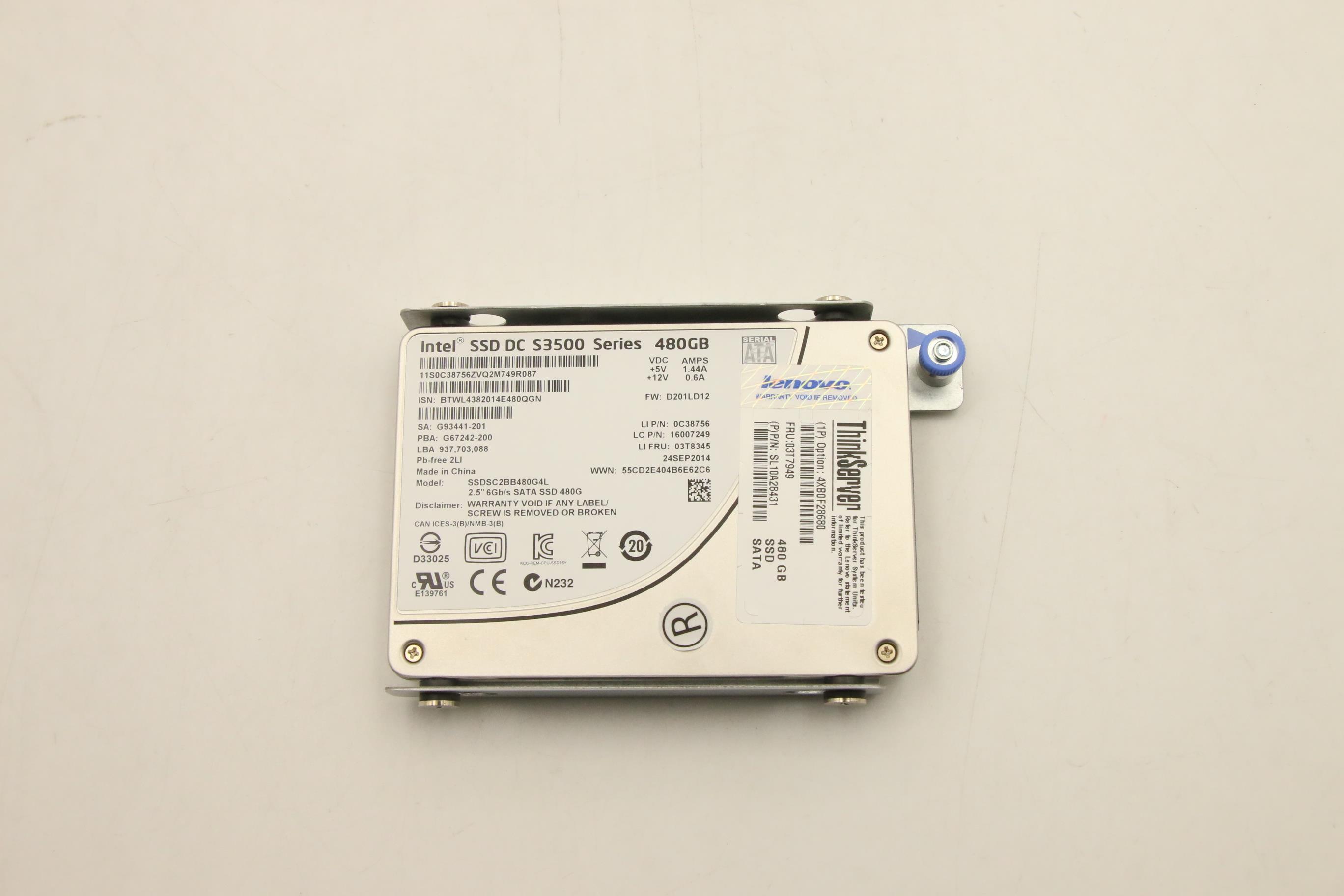 SSD накопитель Lenovo NHS 480G SSD 2.5" ASM (03T7949)