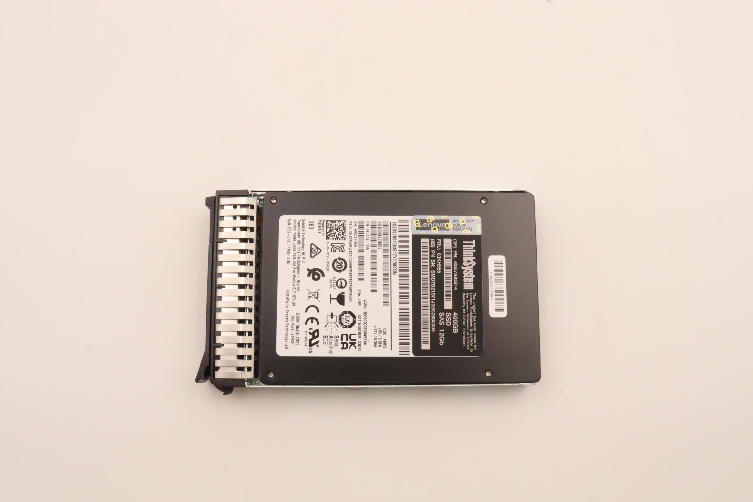 SSD накопитель Lenovo ThinkSystem 2.5" Nytro 3750 400GB Write Intensive SAS 12Gb HS SSD (03KH555)