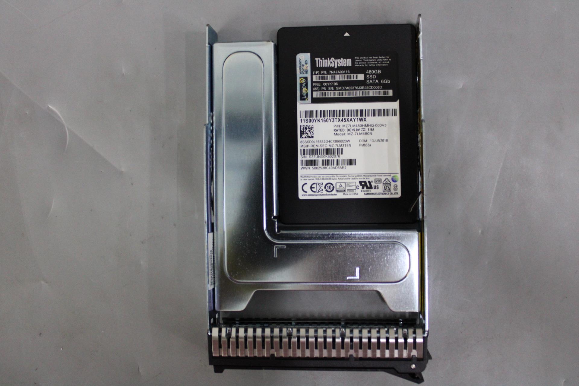 SSD накопитель Lenovo 480GB SATA 3.5" G4HS SSD FRU (00YK196)