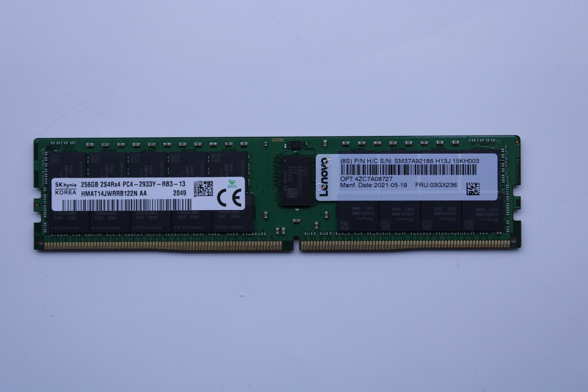 Оперативная память Lenovo 256GB TruDDR4 2933 MHz (2S4Rx4 1.2V) 3DS RDIMM (03GX236)