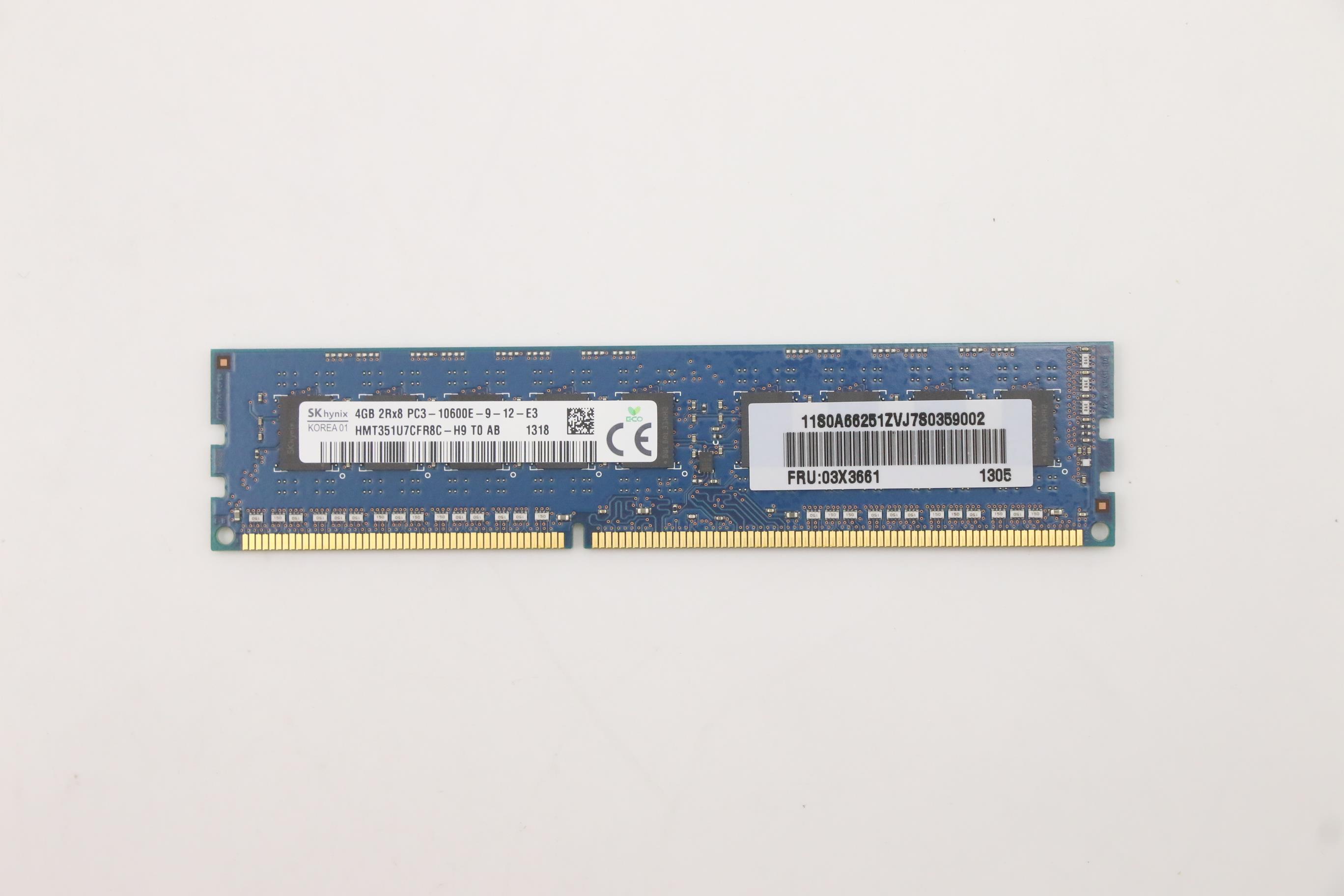 Оперативная память Lenovo 4GB 2RX8 PC3-10600E ECC-UDIMM (03X3661)