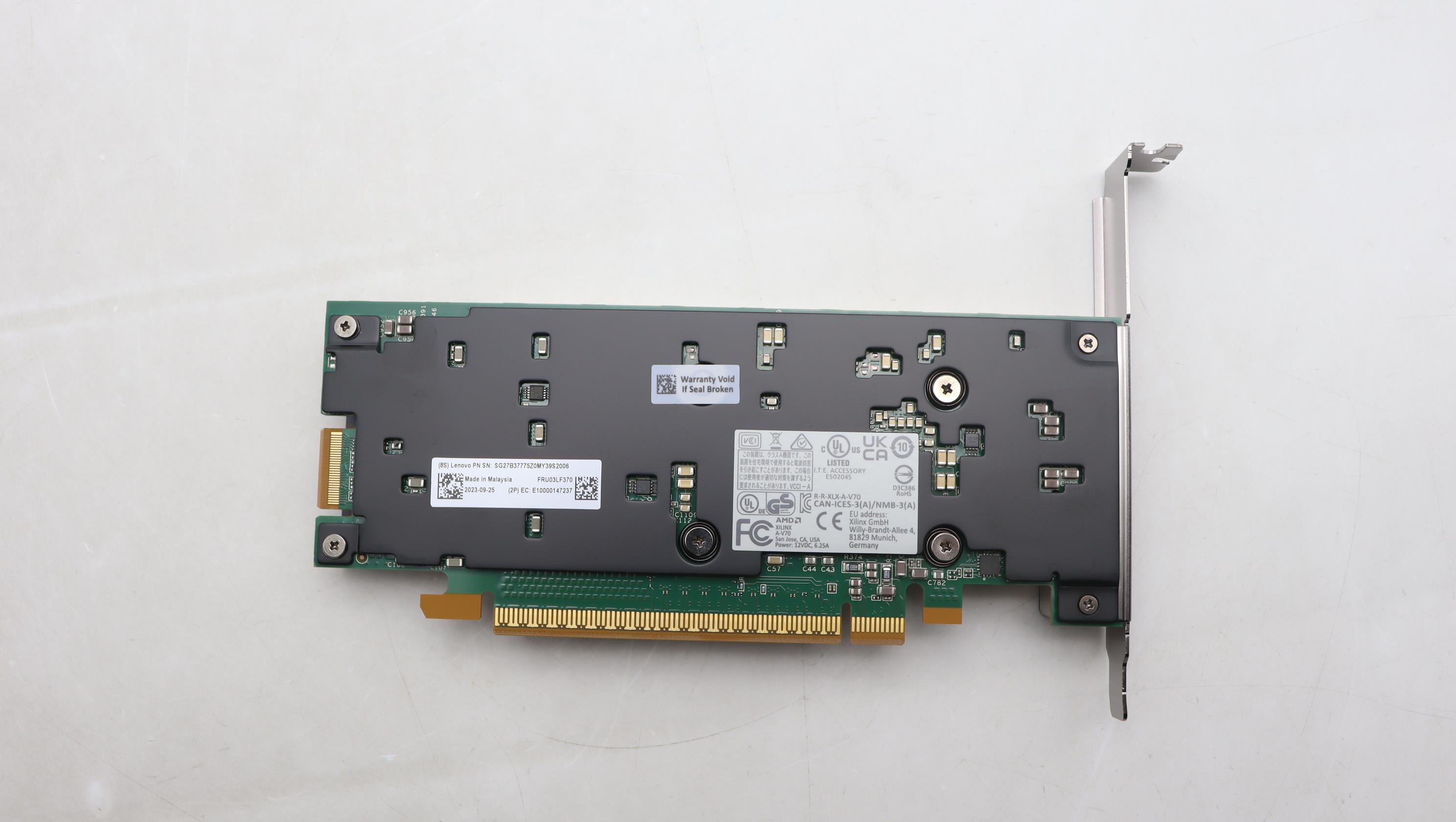 Видеокарта AMD Alveo V70, PCIe, 16GB, 75W, half height half length, passively-cooled, Datacenter accelerator (03LF370)