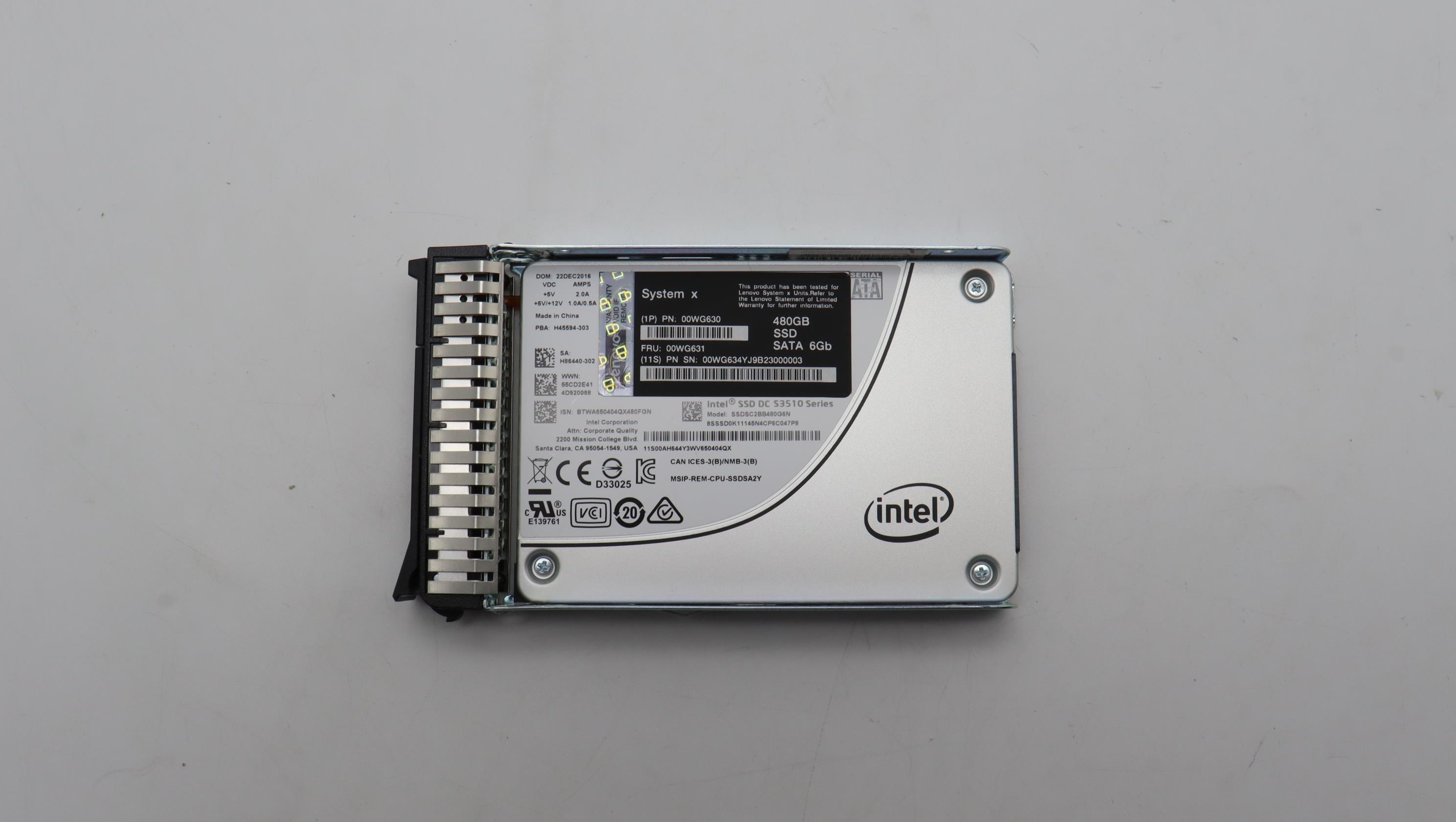 SSD накопитель Lenovo 480GB Enterprise Entry SATA G3HS 2.5" SSD (00WG631)