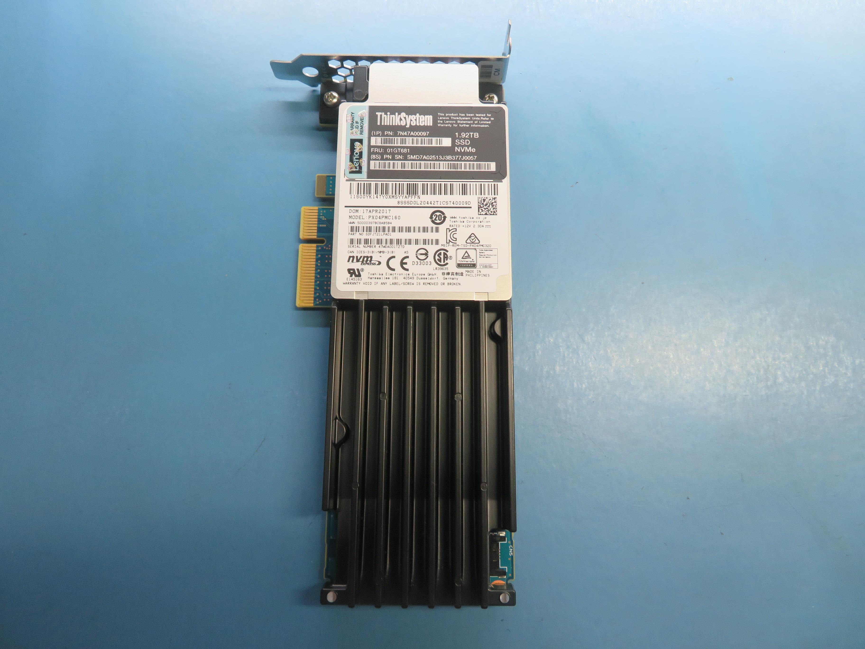 SSD накопитель Lenovo 1.92TB PCIe x4 EM SSD Card FRU (01GT681)