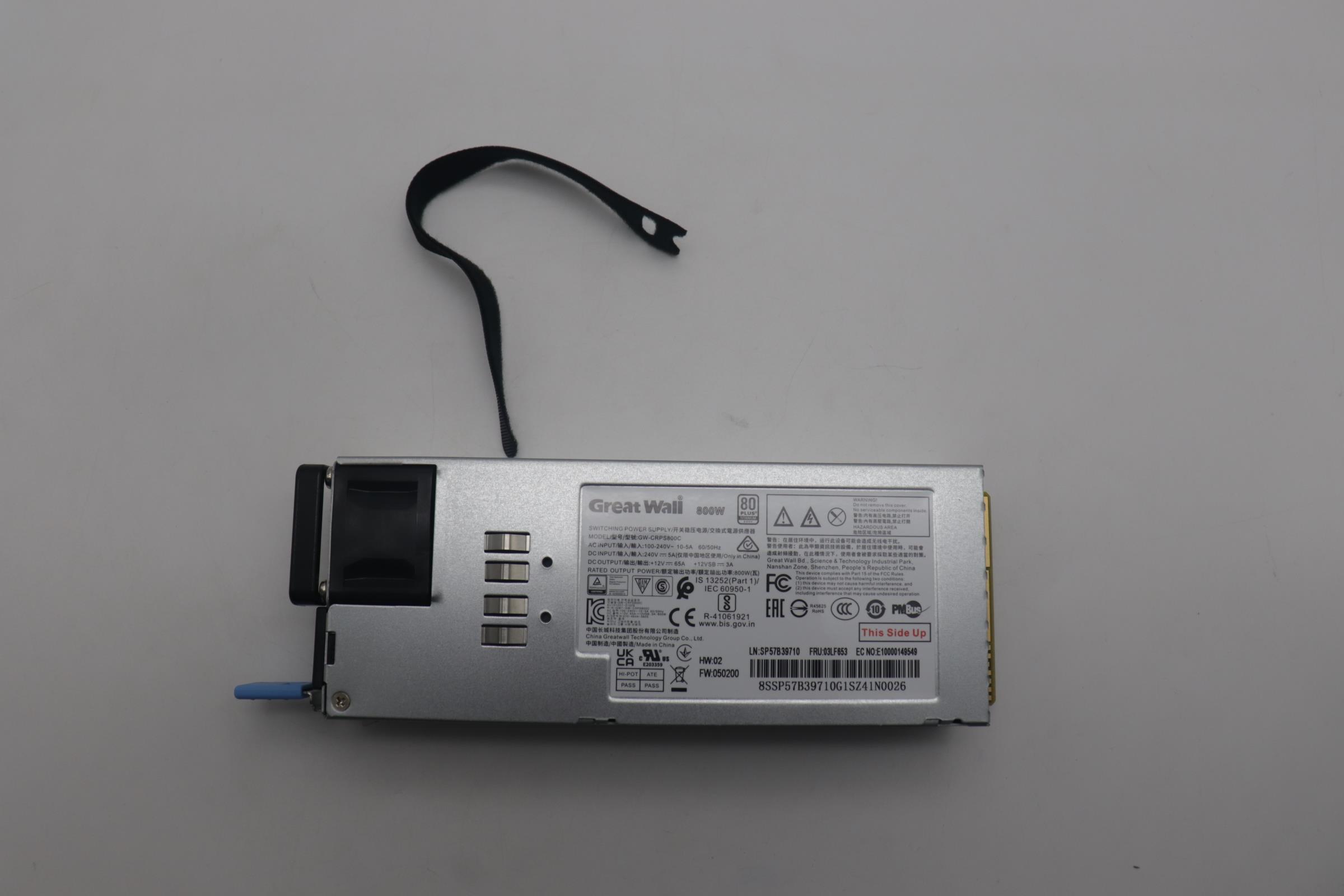 Блок питания Lenovo Power Supply GreatWall 800W 230Vac/115Vac AC Hot Swap (03LF653)
