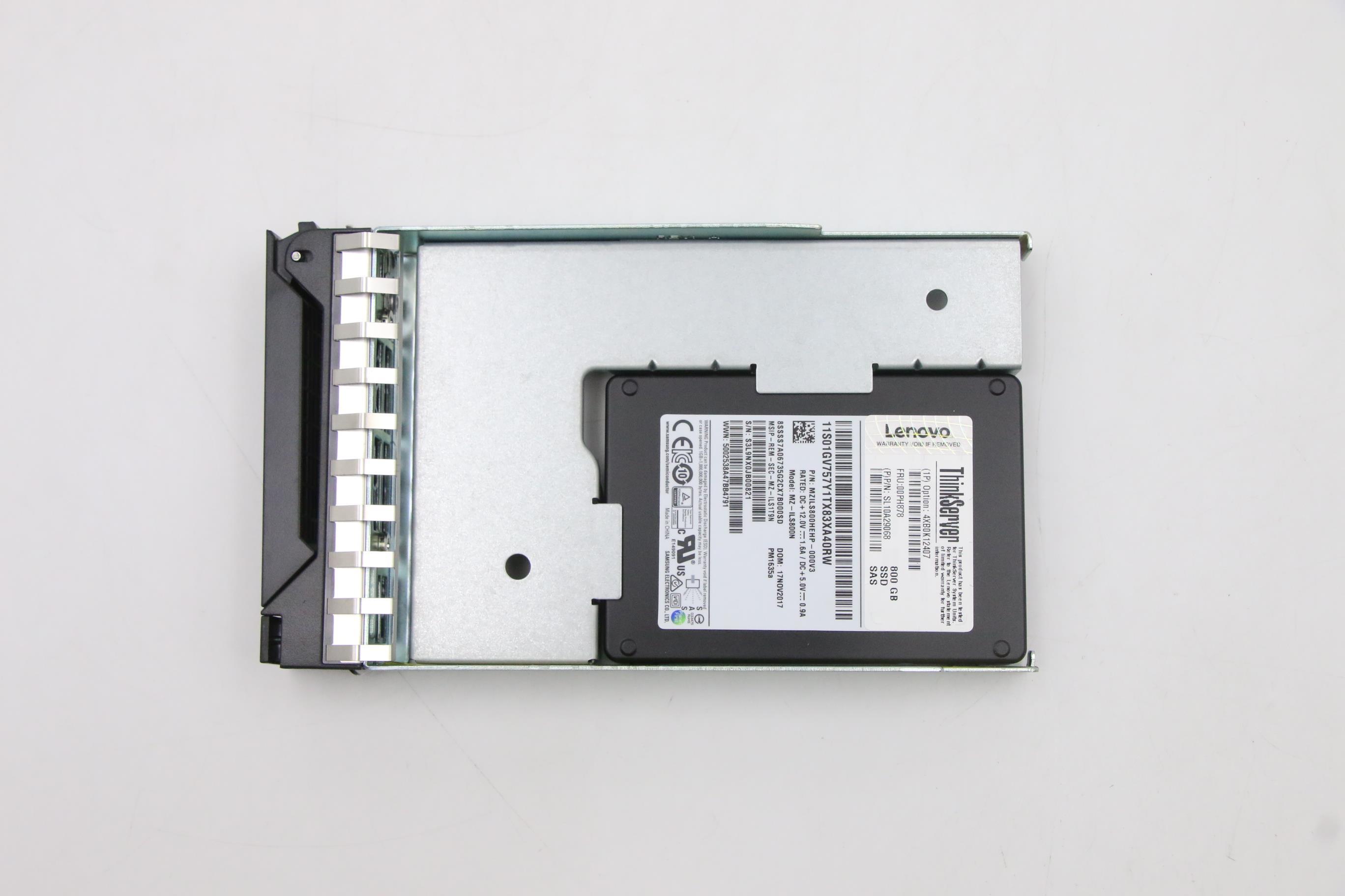 SSD накопитель Lenovo 800G PM1635a12G SAS SSD25W35Tray (00PH878)