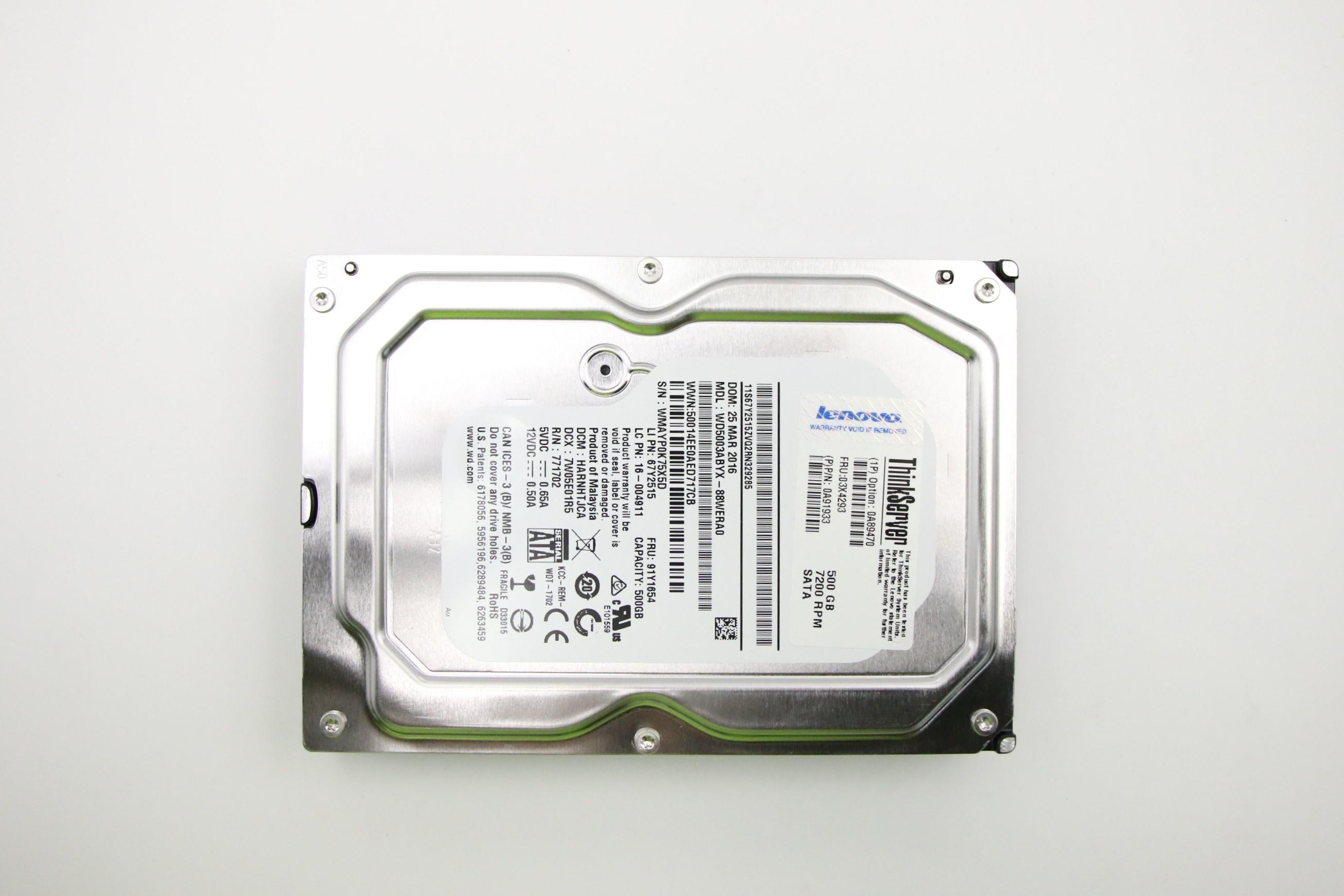 Жесткий диск Lenovo NHS 500GB SATA 6Gb/s,3.5" (03X4293)