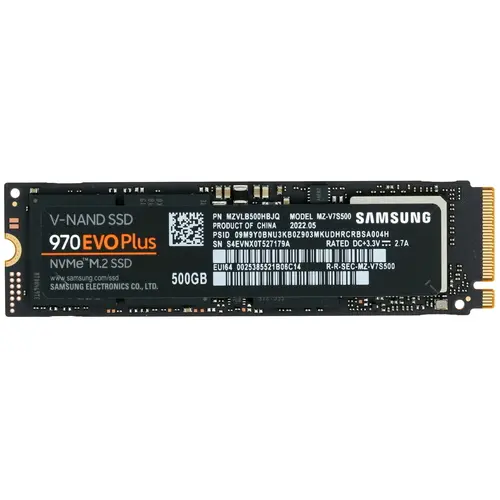 SSD накопитель Samsung 970 EVO Plus 500GB NVMe M.2 MZ-V7S500BW