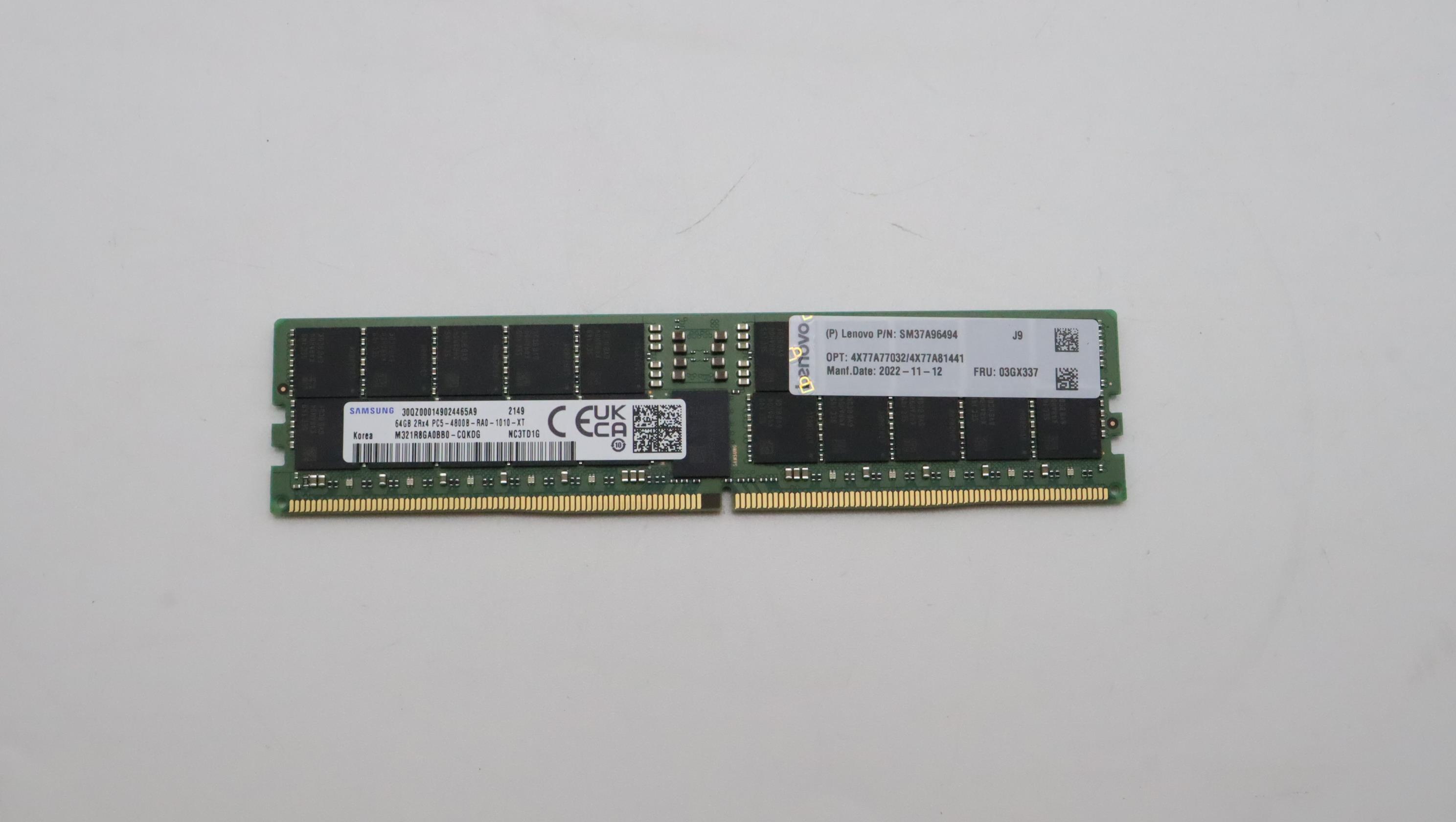 Оперативная память Lenovo Sam 64GB 2RX4 PC5-4800 16Gb COO (03GX337)