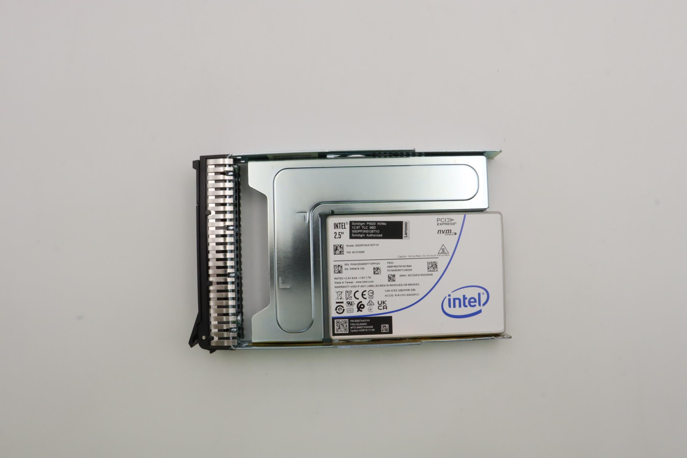 SSD накопитель Lenovo SSD Assembly,3.5”, U.2, P5620, 12.8TB ,Mixed Use Mainstream ,NVMe PCIe 4.0 x4 ,HS SSD SED (02JG605)