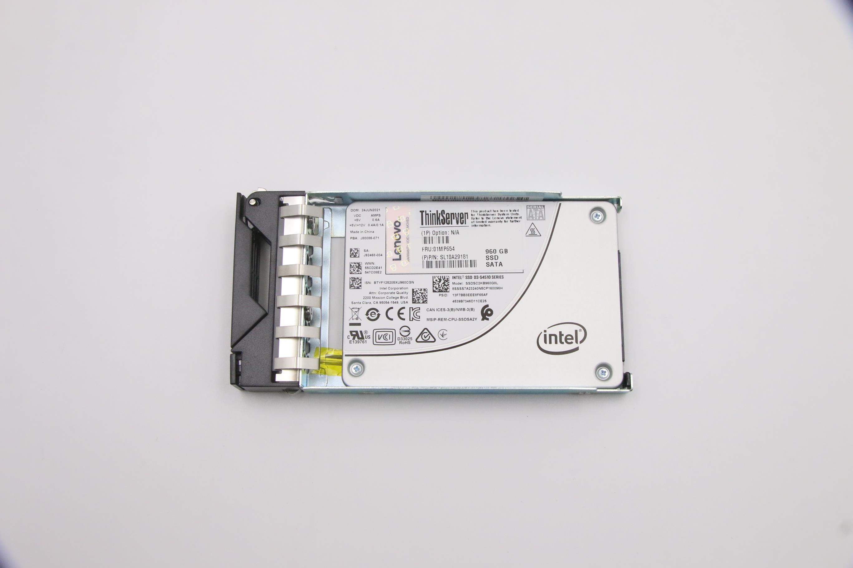 SSD накопитель Lenovo HS 960G SATA6G 2.5 S4510 SSD ASM (01MP654)