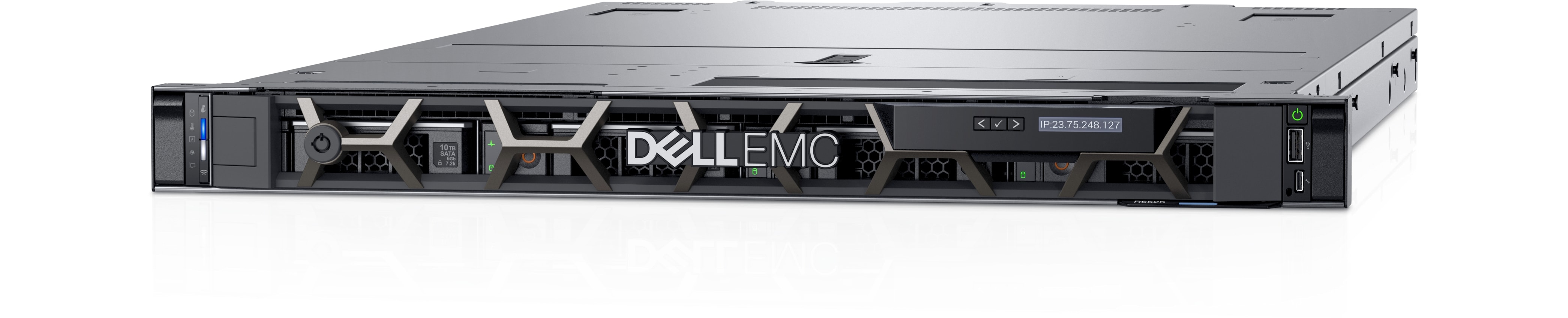 Сервер Dell PowerEdge R6525 (up to 10x2.5″ NVME + 2x2.5″ NVME) rack 1U / iDRAC9 Enterprise/ Rails / Bezel / 3Y WR / 2 x AMD EPYC 7643 / 2 x 64GB RDIMM, 3200MT/s, Dual Rank, 16Gb / 1 x 7.68TB Enterprise NVMe Read Intensive AG Drive U.2 Gen4 with carrier /
