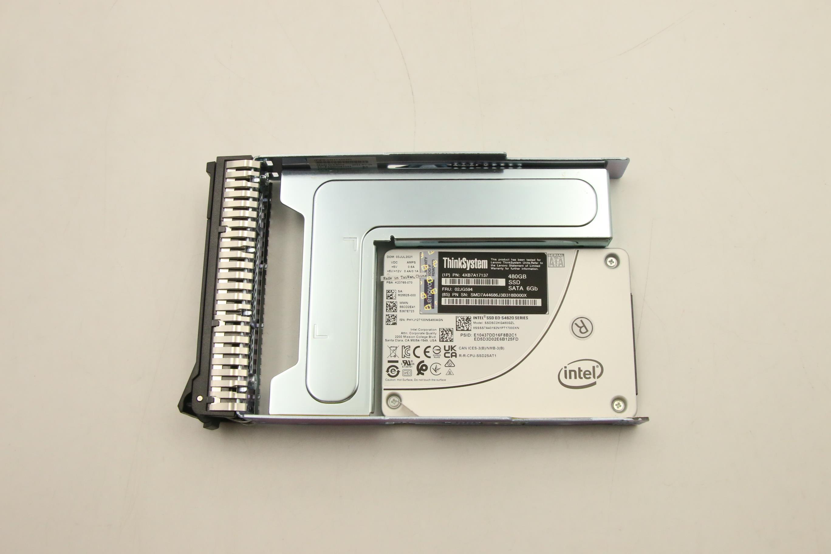 SSD накопитель Lenovo ThinkSystem 3.5" S4620 480GB Mixed Use SATA 6Gb HS SSD (02JG594)