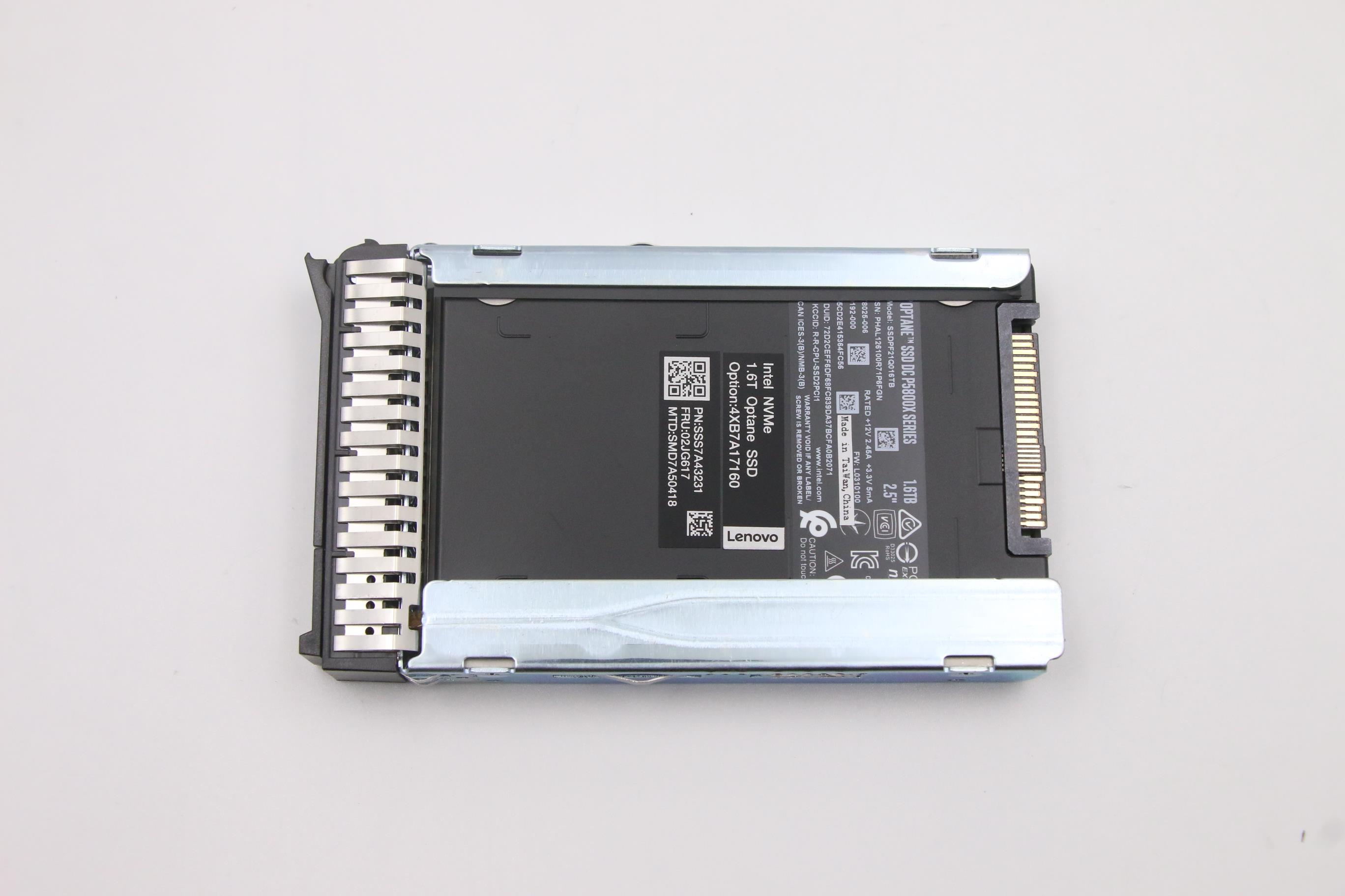 SSD накопитель Lenovo ThinkSystem 2.5” U.2 P5800X 1.6TB Write Intensive NVMe PCIe 4.0 x4 HS SSD (02JG617)