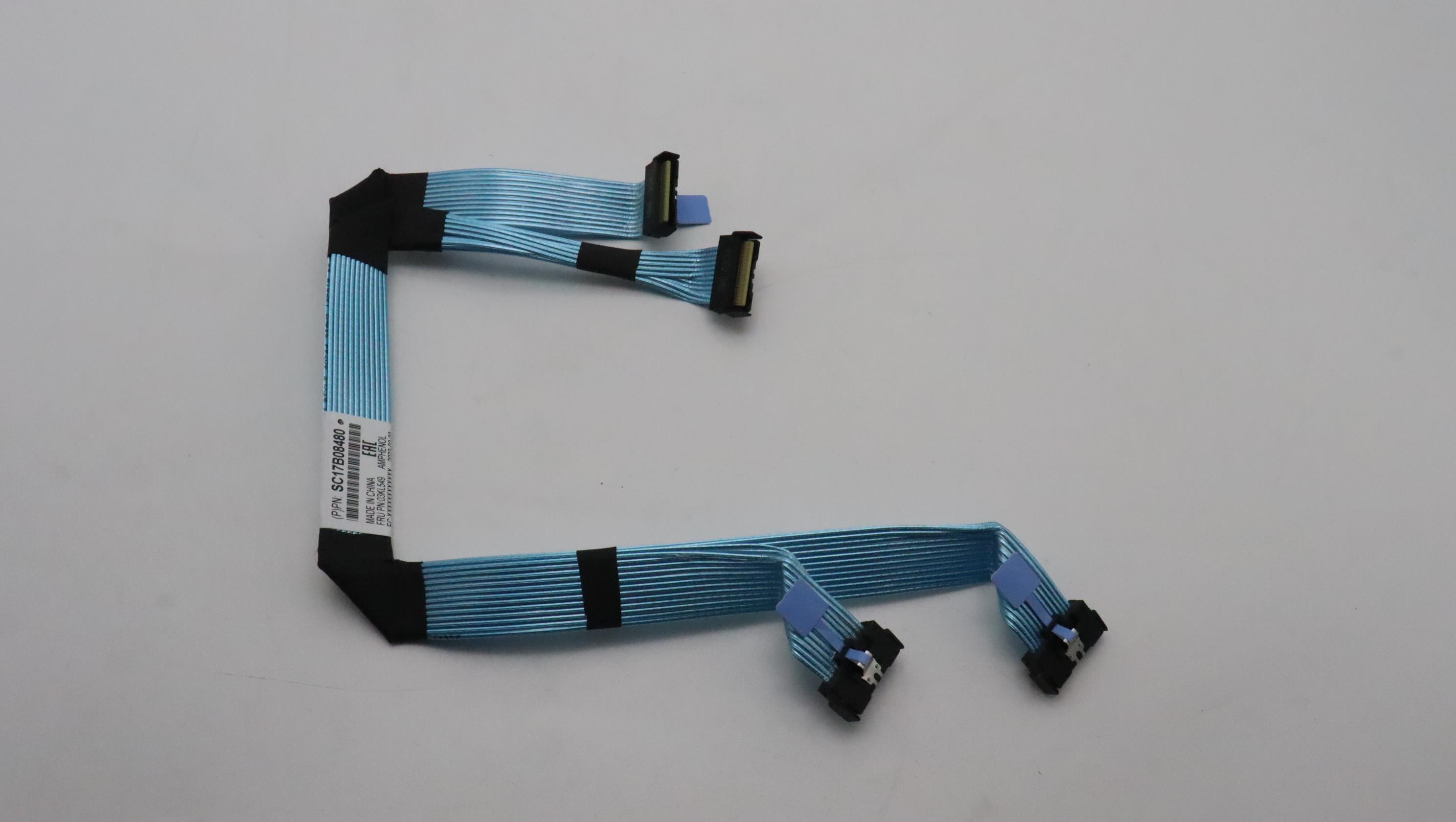 Кабель Lenovo Cable, Internal, MCIO8x flat 2in1 PCIE4 cable from PCIE1/2 to 10AnyBay (03KL549)