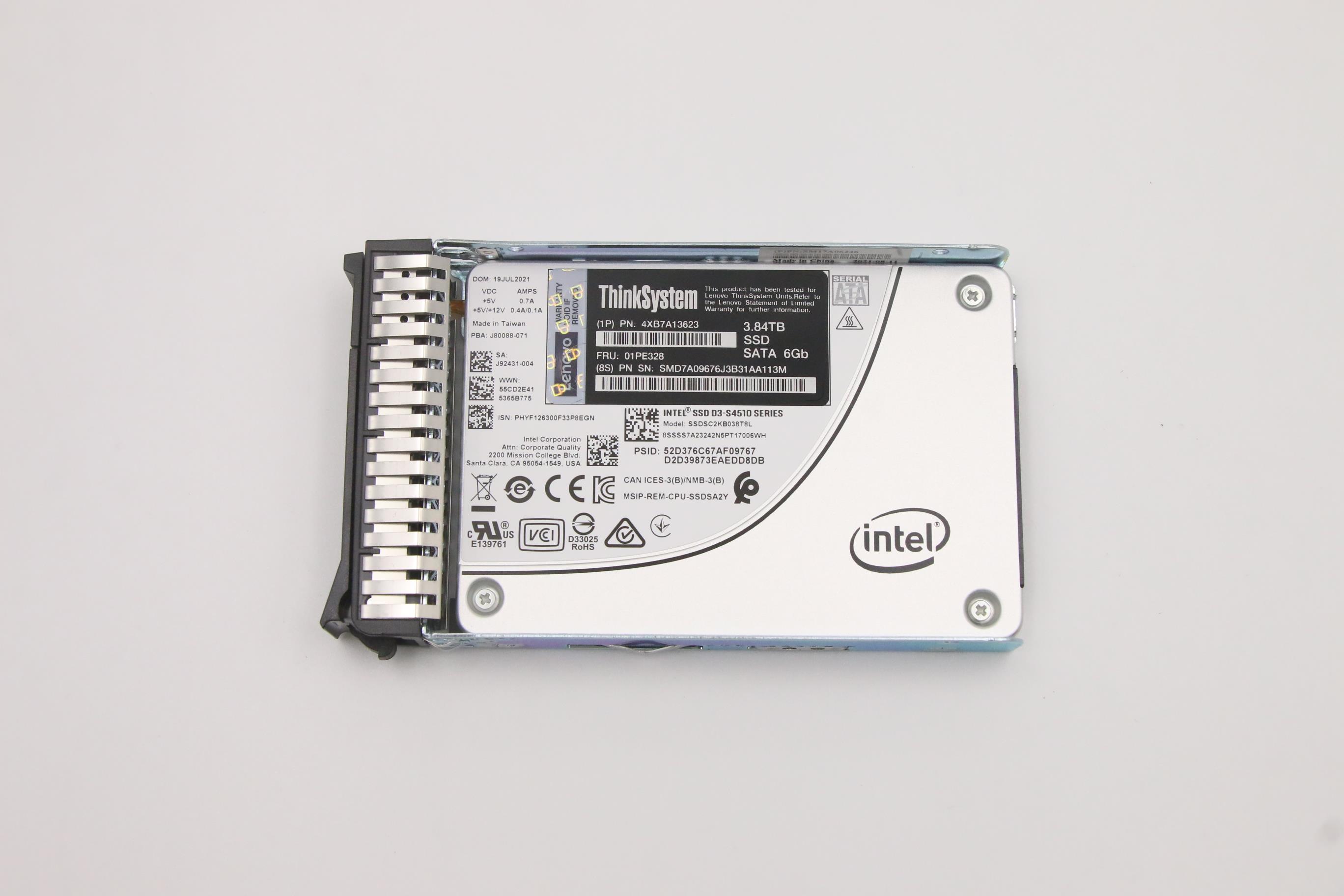 SSD накопитель Lenovo ThinkSystem 2.5" S4510 3.84TB Read Intensive SATA 6Gb HS SSD (01PE328)