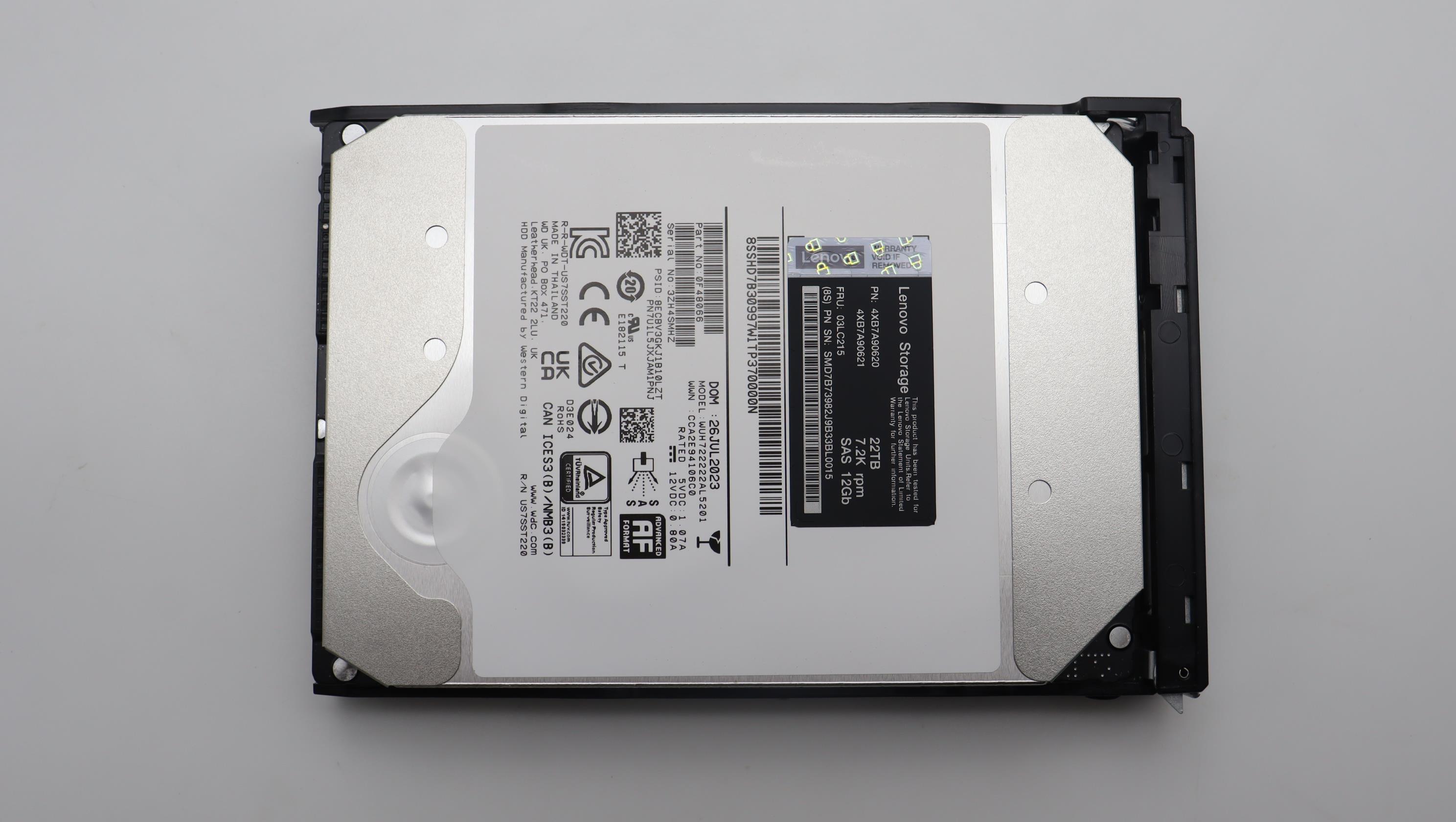 Жесткий диск Lenovo Hard Drive Assembly. WDC 3.5" 22TB 7.2K NL-SAS with drive tray (03LC215)