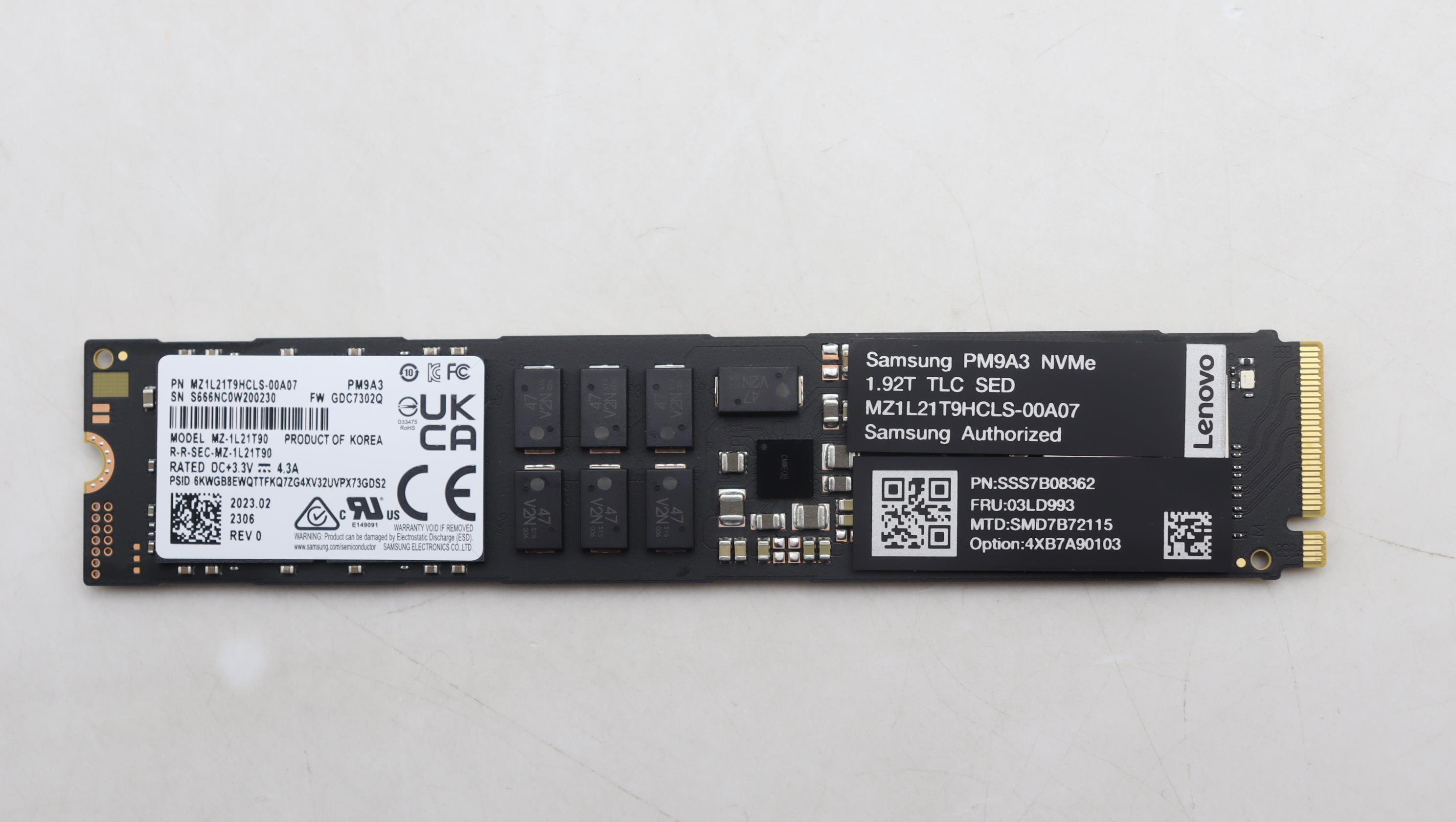 SSD накопитель Lenovo ThinkSystem M.2 PM9A3 1.92TB Read Intensive NVMe PCIe 4.0 x4 NHS SSD (03LD993)