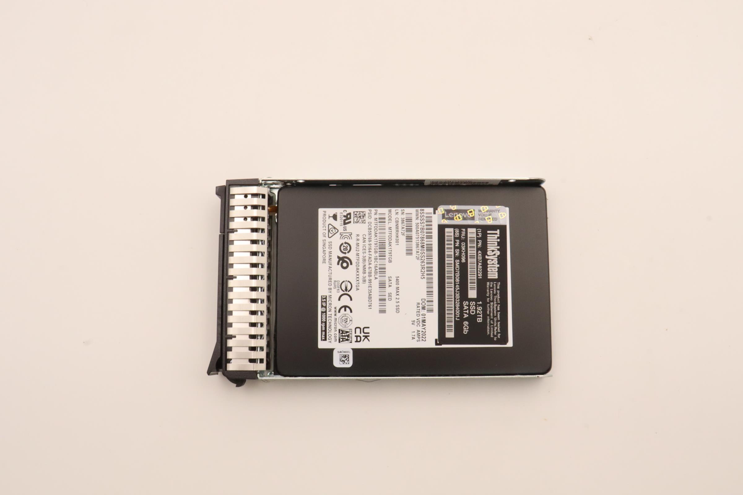 SSD накопитель Lenovo ThinkSystem 2.5" 5400 MAX 1.92TB Mixed Use SATA 6Gb HS SSD (03KH096)