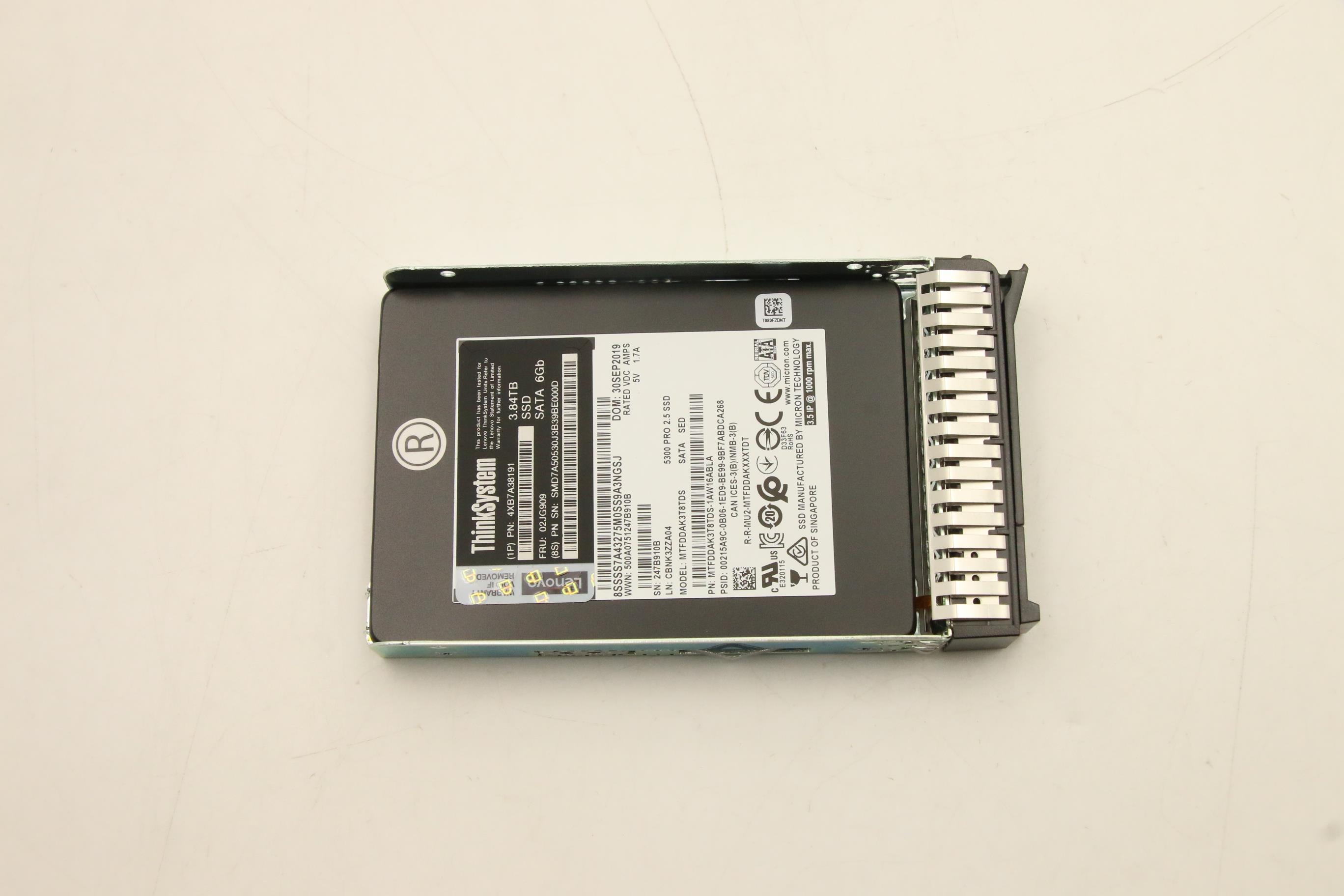 SSD накопитель Micron ThinkSystem 5300 3.84TB 2.5" Entry SATA SED SSD (02JG909)