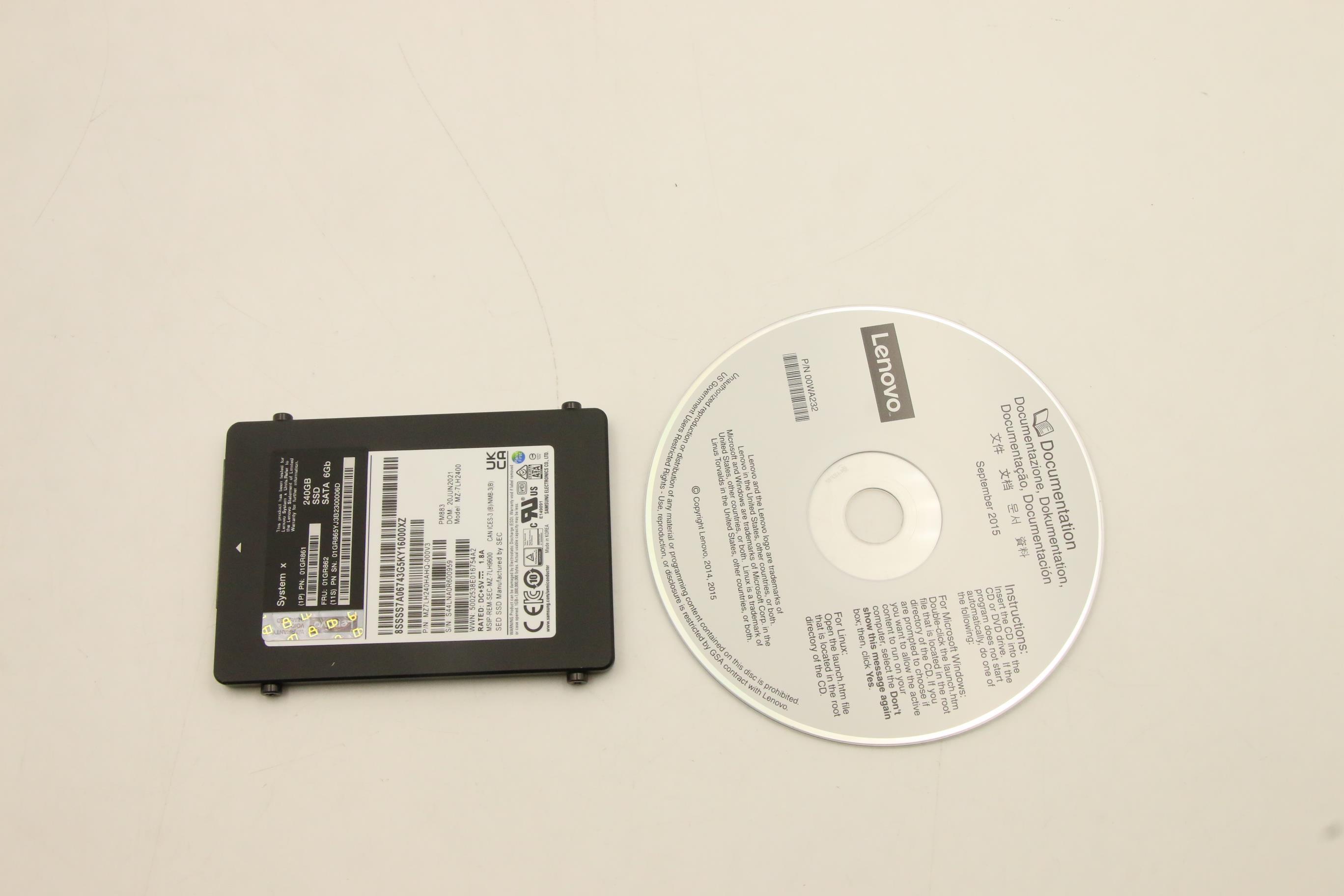 SSD накопитель Lenovo 240GB SATA2.5"SSD for NeXt FRU (01GR862)