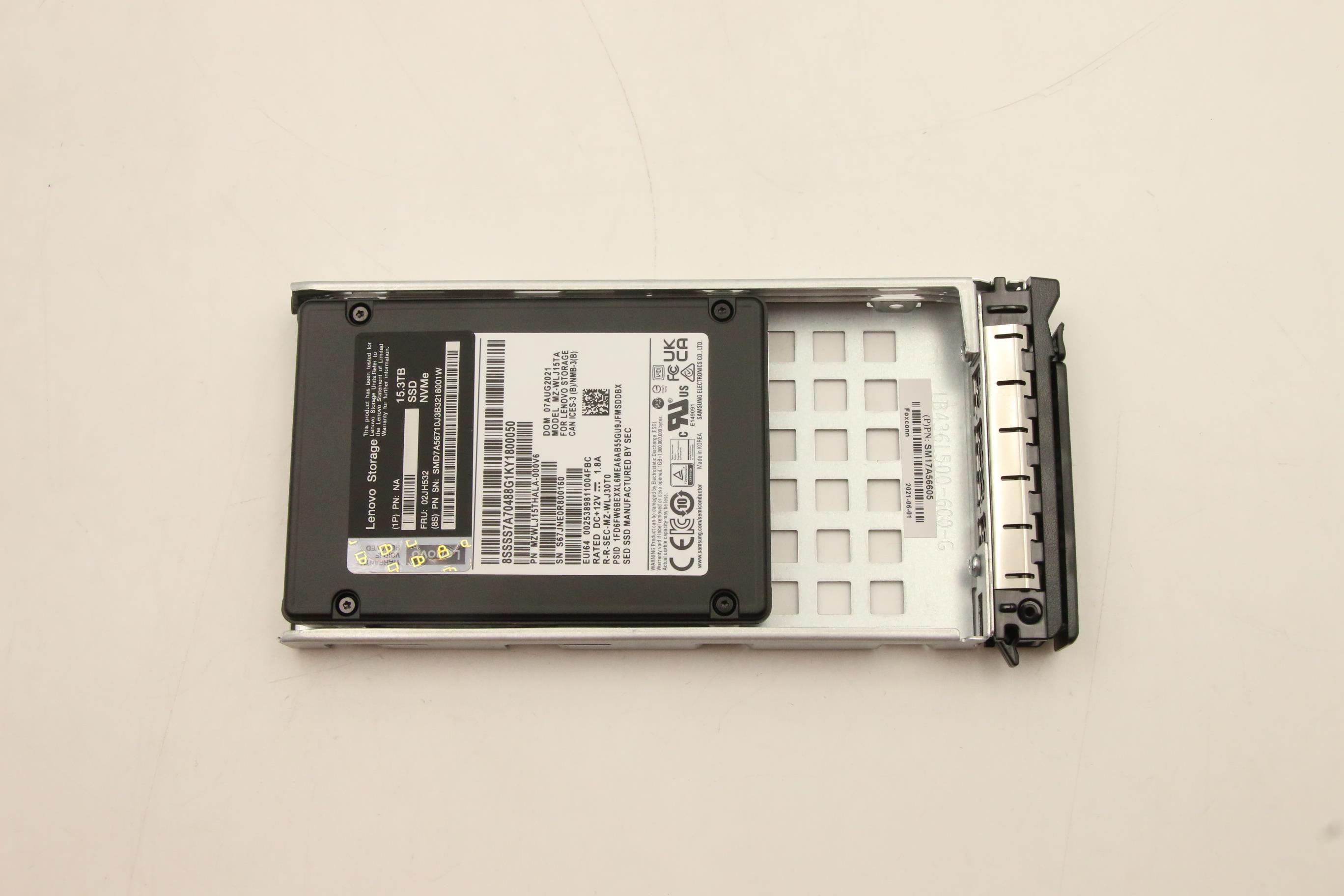 SSD накопитель Lenovo 15.3TB NVMe SED HS SSD ASM (02JH532)