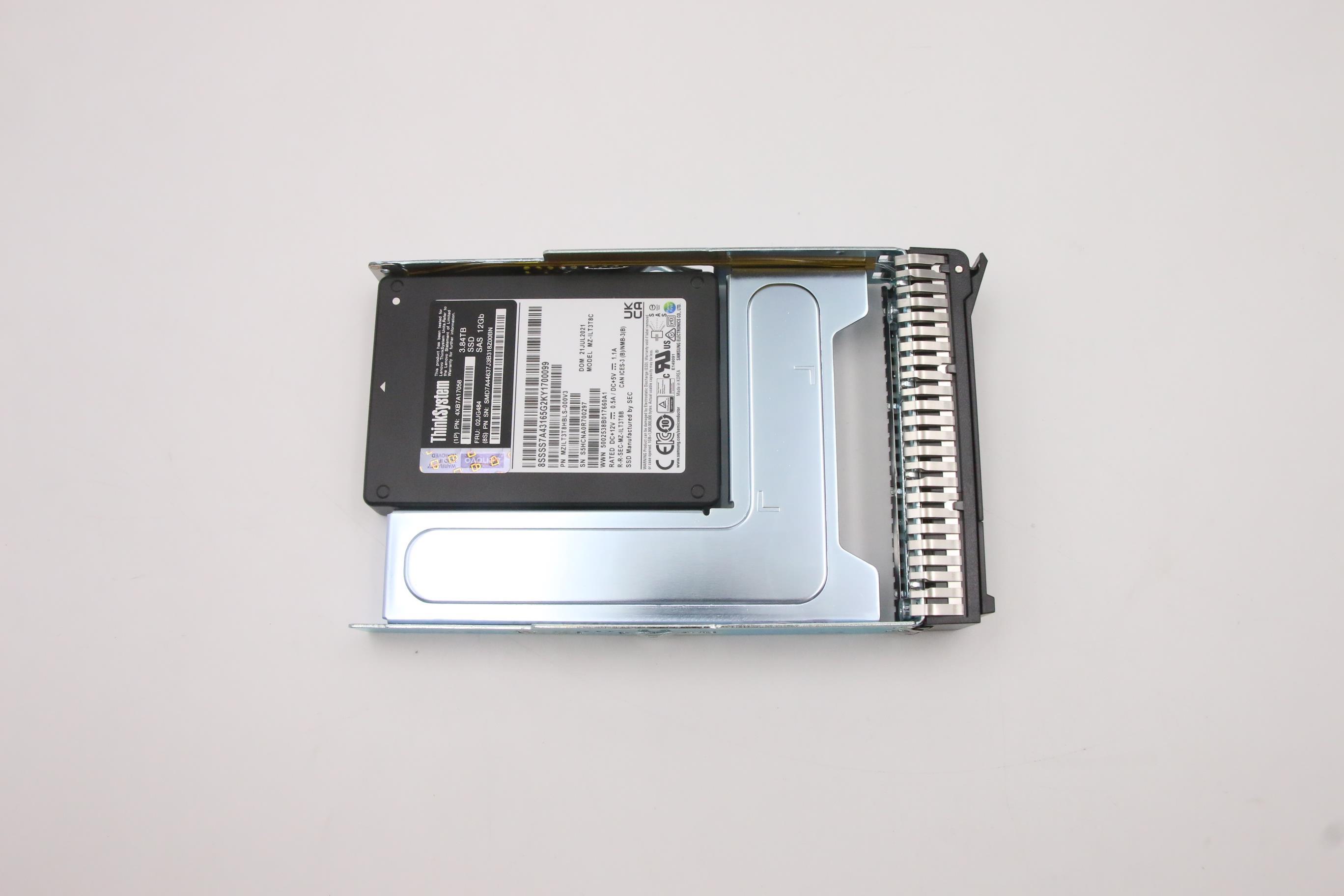 SSD накопитель Samsung SSD Assembly ,3.5" ，PM1643a， 3.84TB Capacity SAS 12Gb ，Hot Swap SSD (02JG484)