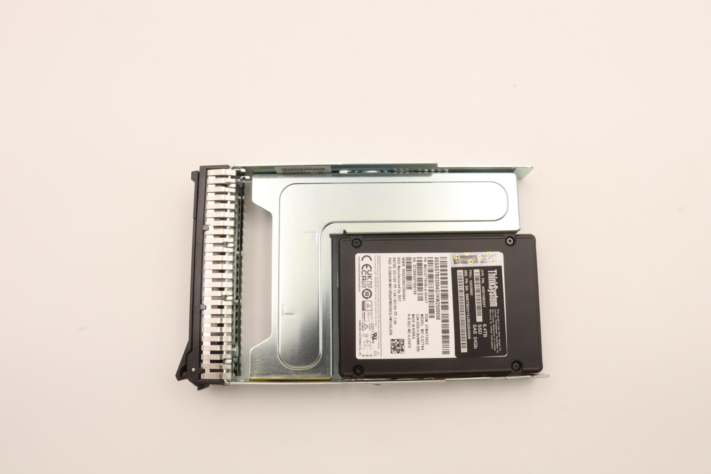 SSD накопитель Lenovo ThinkSystem 3.5" PM1655 6.4TB Mixed Use SAS 24Gb HS SSD SED (03GX692)