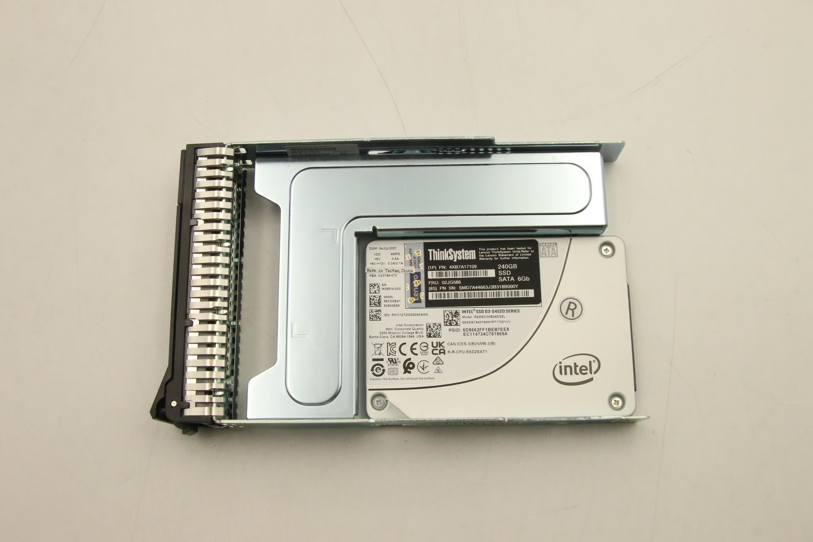 SSD накопитель Lenovo ThinkSystem 3.5" S4520 240GB Read Intensive SATA 6Gb SS SSD (02JG566)