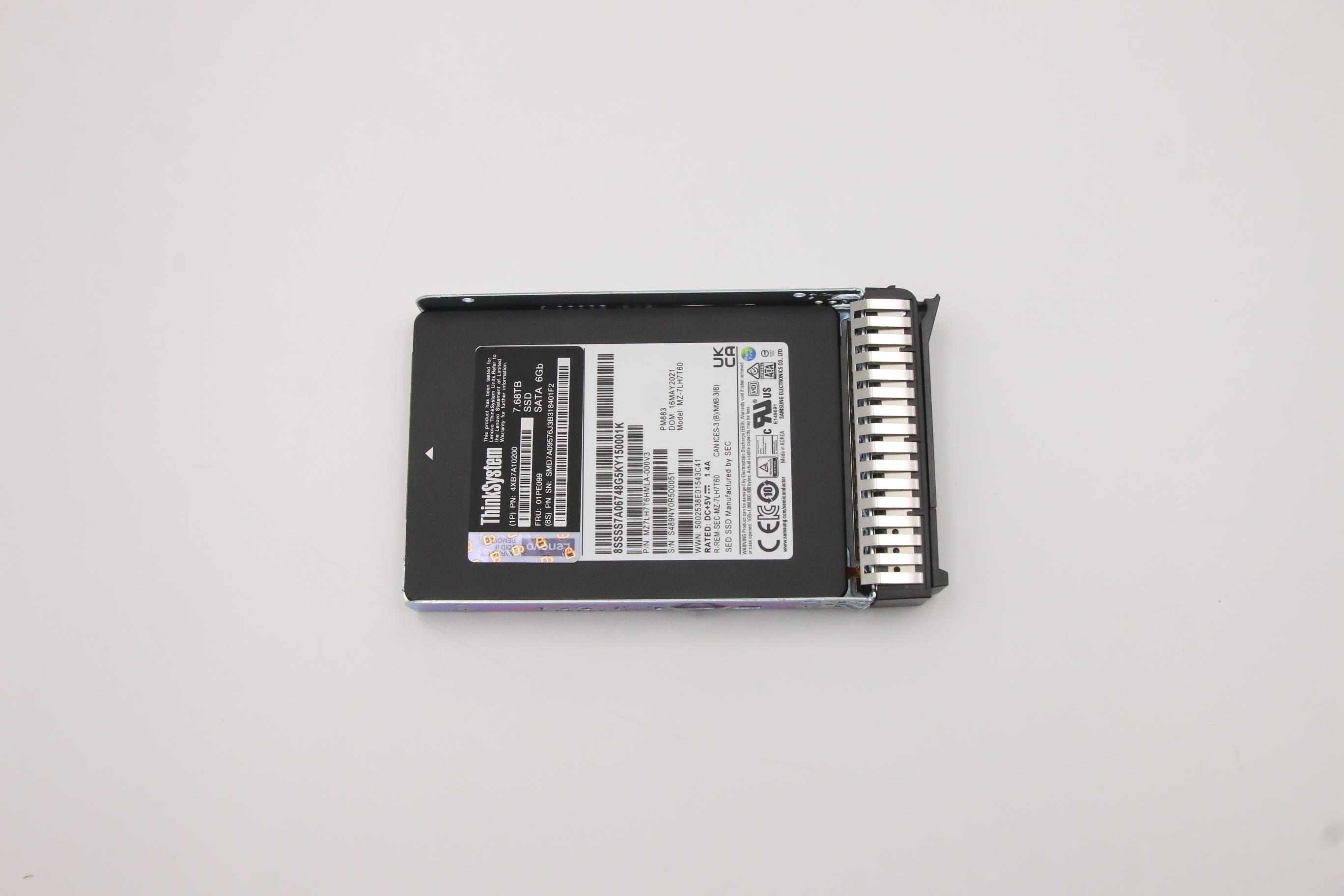 SSD накопитель Lenovo ThinkSystem 2.5" PM883 7.68TB SATA Enterprise Entry 2.5" G4HS SSD (01PE099)