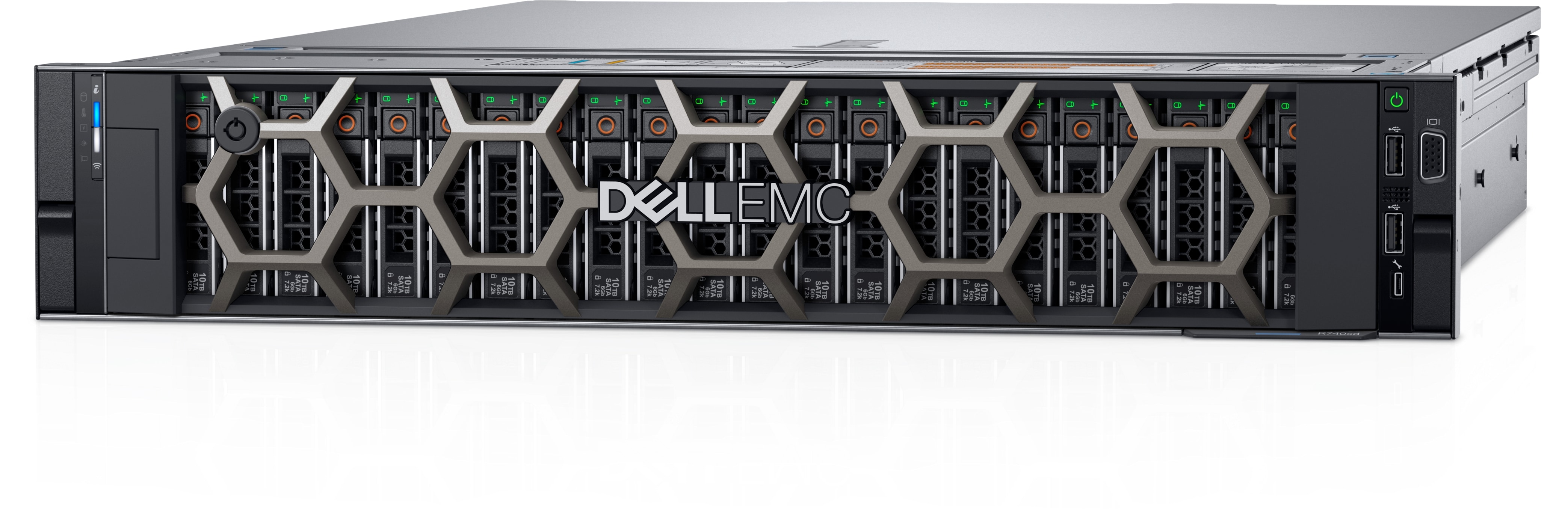Сервер Dell PowerEdge R740XD (24 x 2.5″ + 4 x 2.5″) rack 2U / 2 x Intel Xeon Silver 4210 (2.20 GHz, 10 cores, 13.75 MB L3, 2400 MHz, 85W) / 4 x 8Gb PC4-21300(2666MHz) DDR4 ECC Registered DIMM / PERC H740p