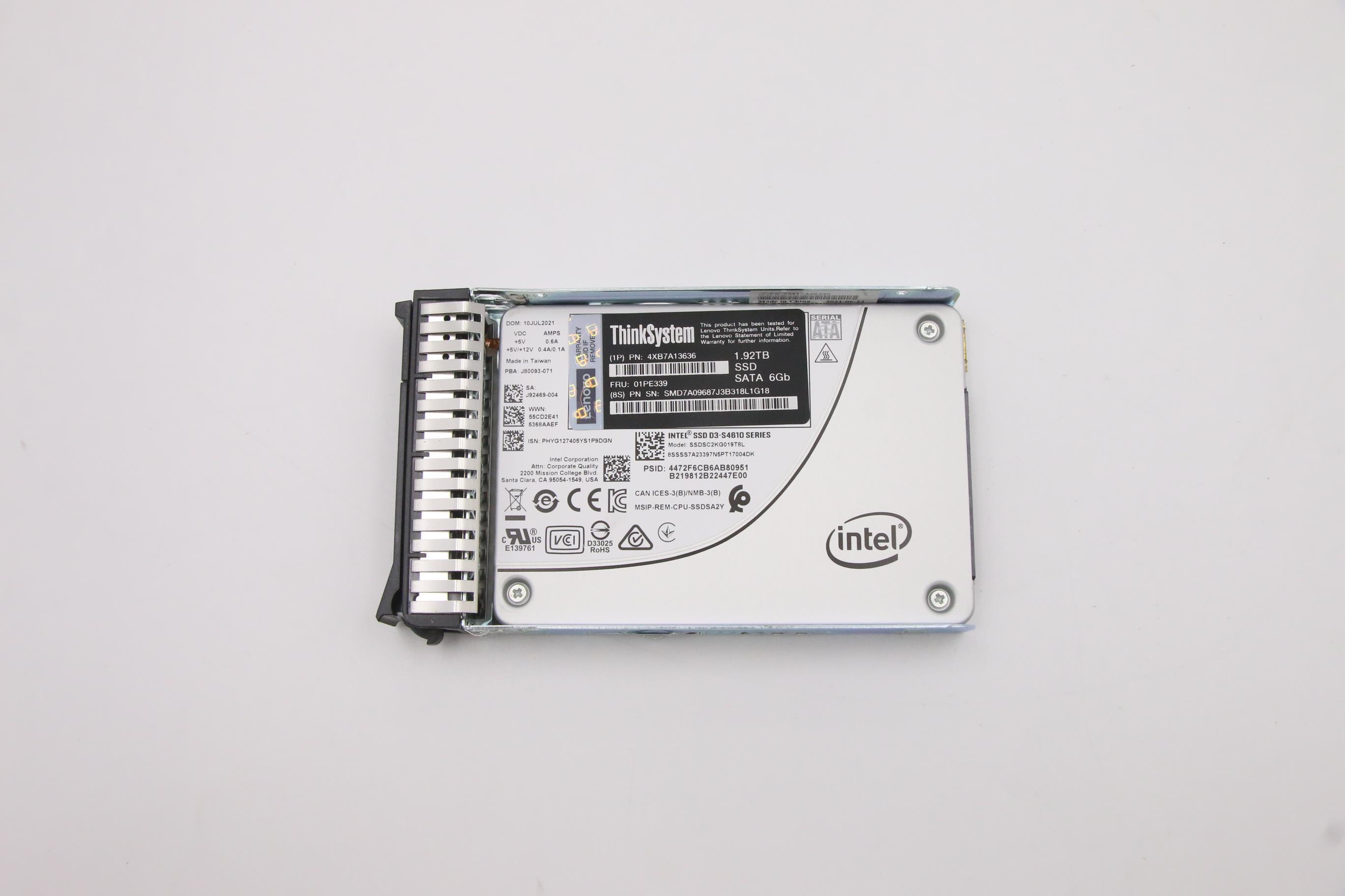 SSD накопитель Lenovo ThinkSystem 2.5" S4610 1.92TB Mixed Use SATA 6Gb HS SSD (01PE339)
